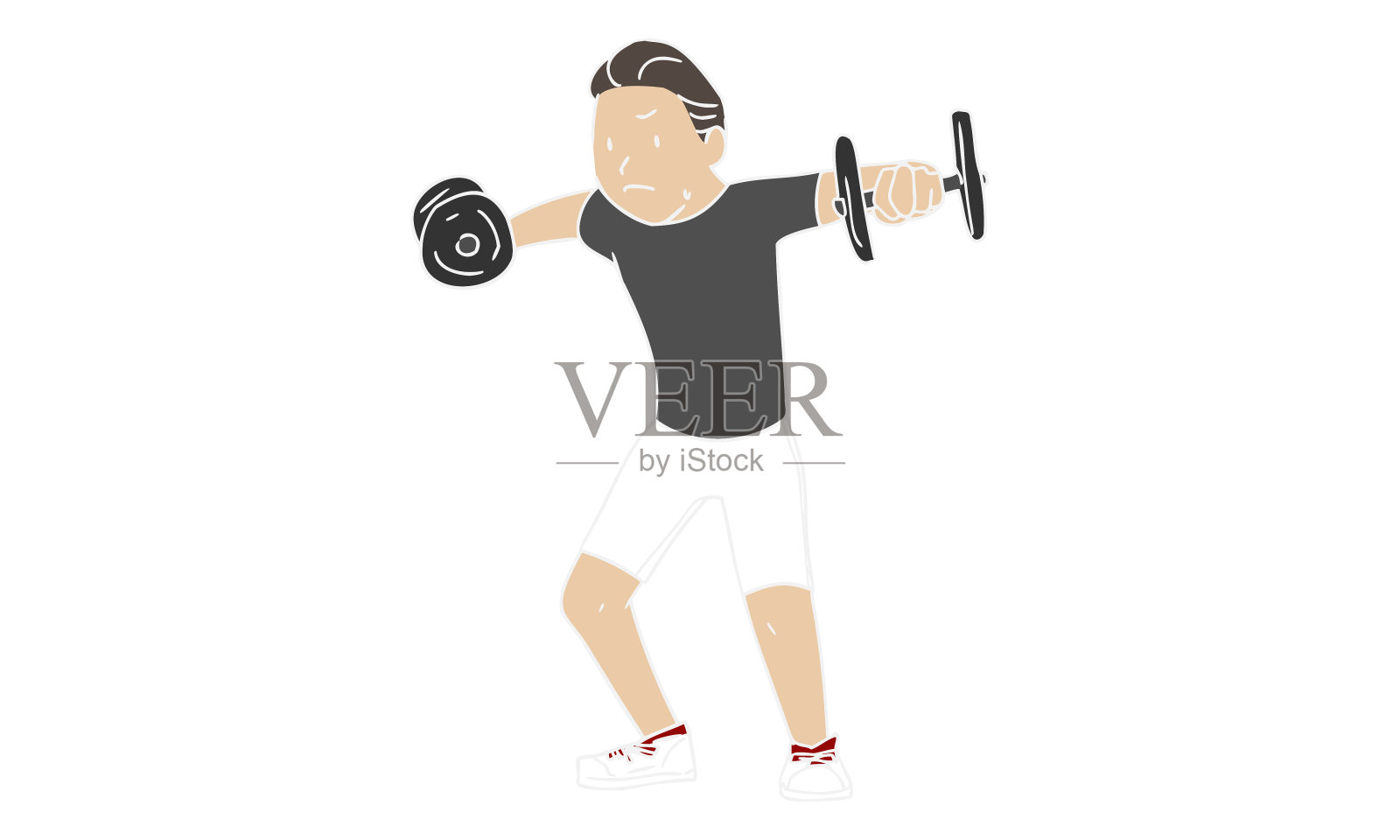 锻炼肌肉训练侧举插画图片素材