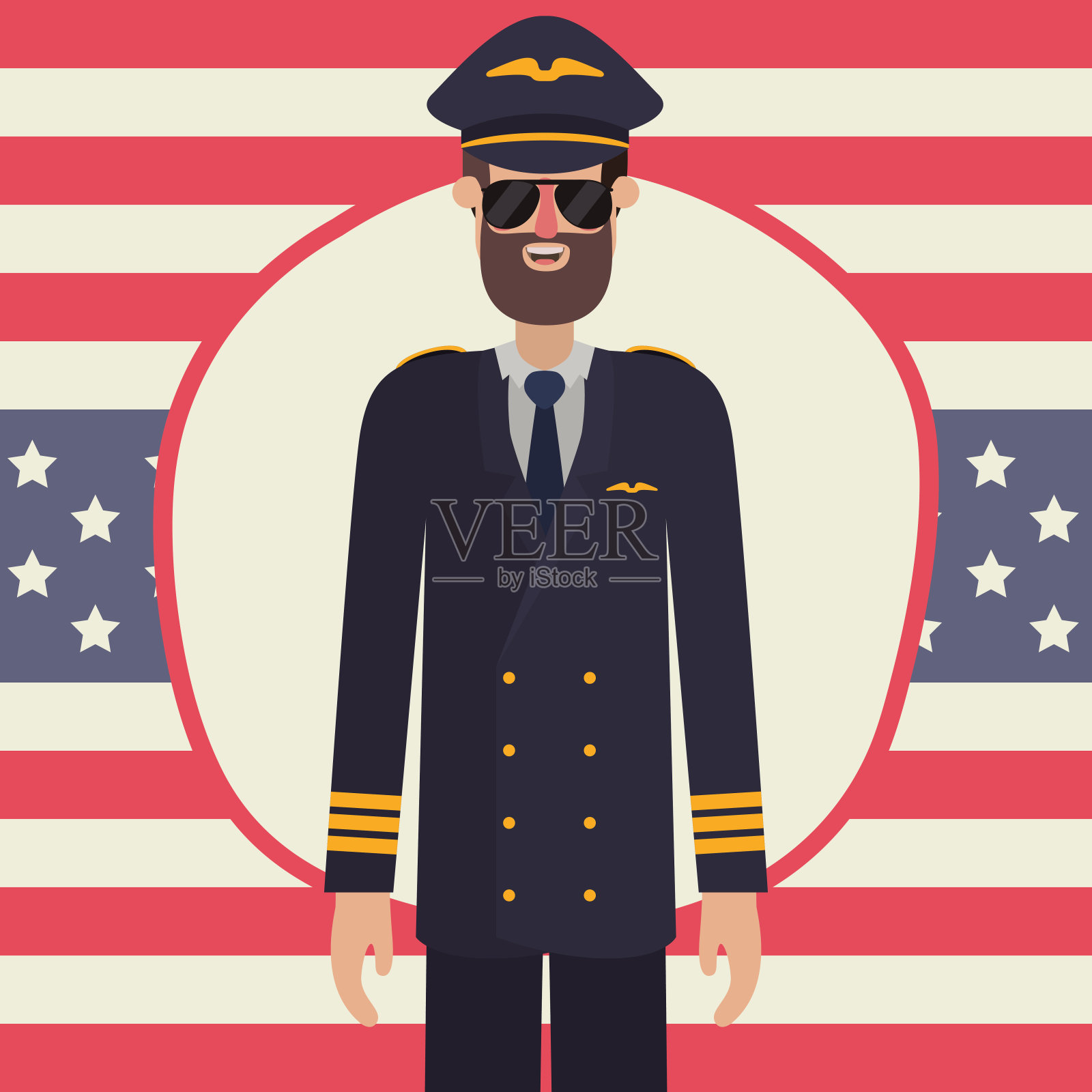 飞行员在劳动节矢量设计插画图片素材