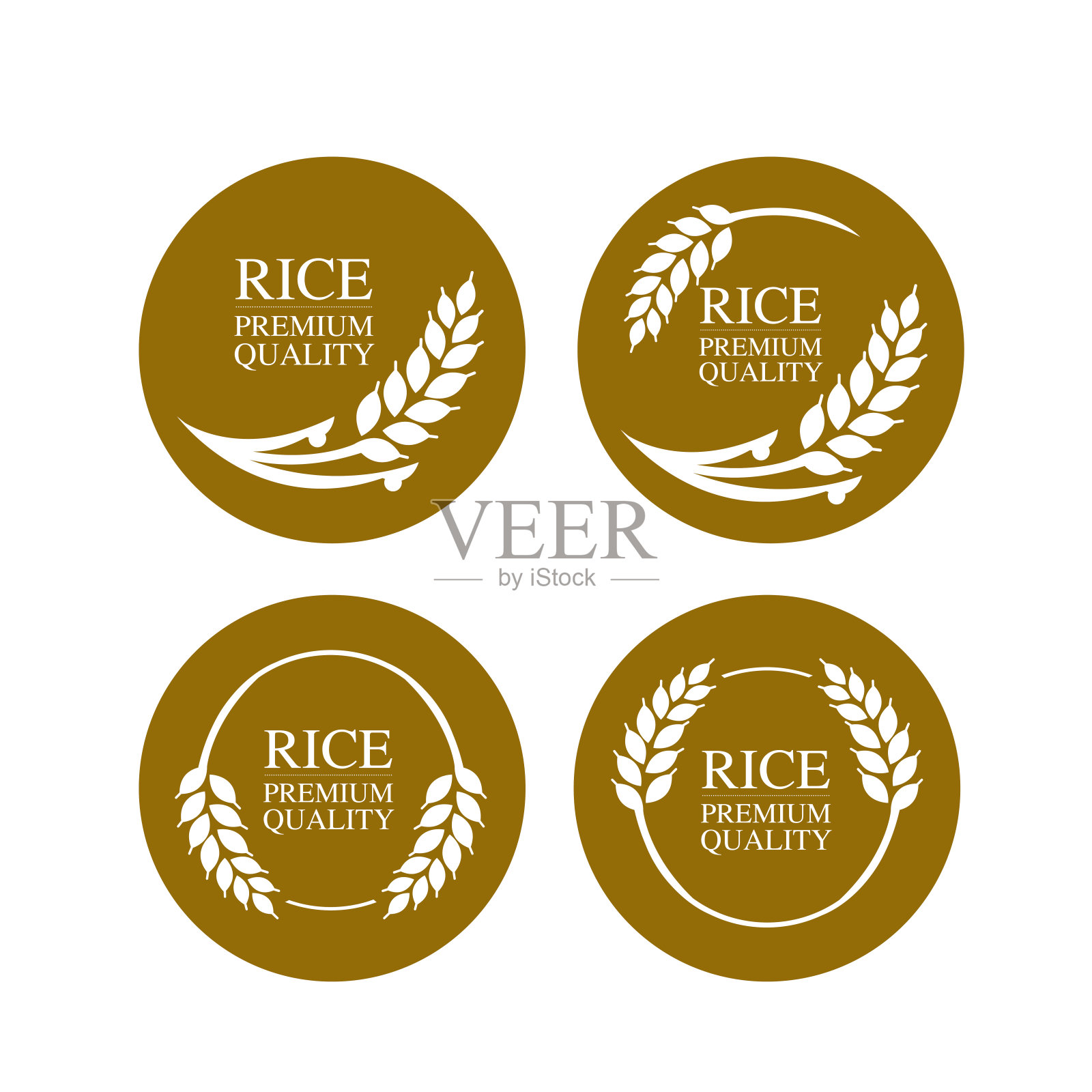 优质大米大品质设计理念向量。插画图片素材