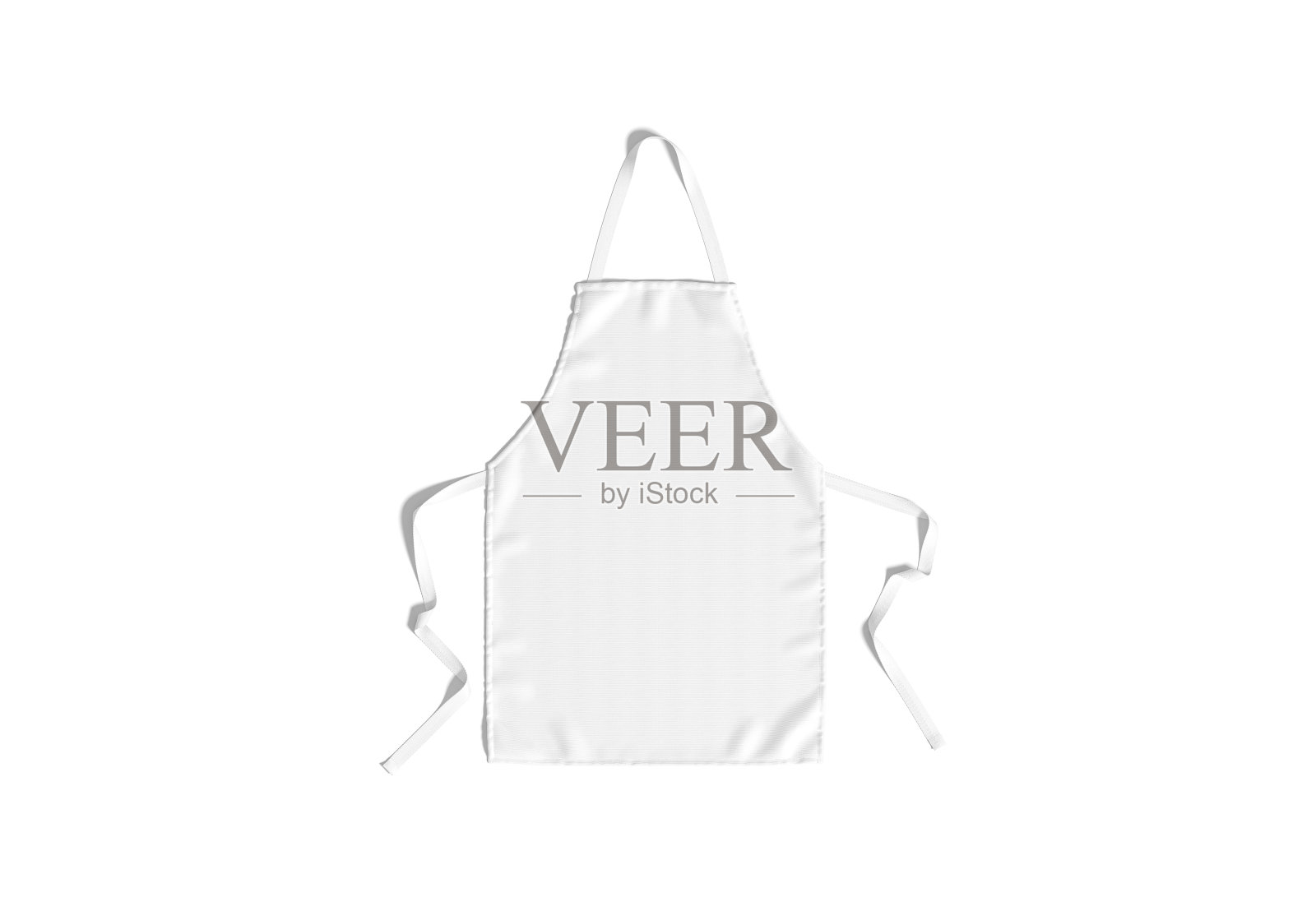 空白的白色围裙带模型，俯视图照片摄影图片