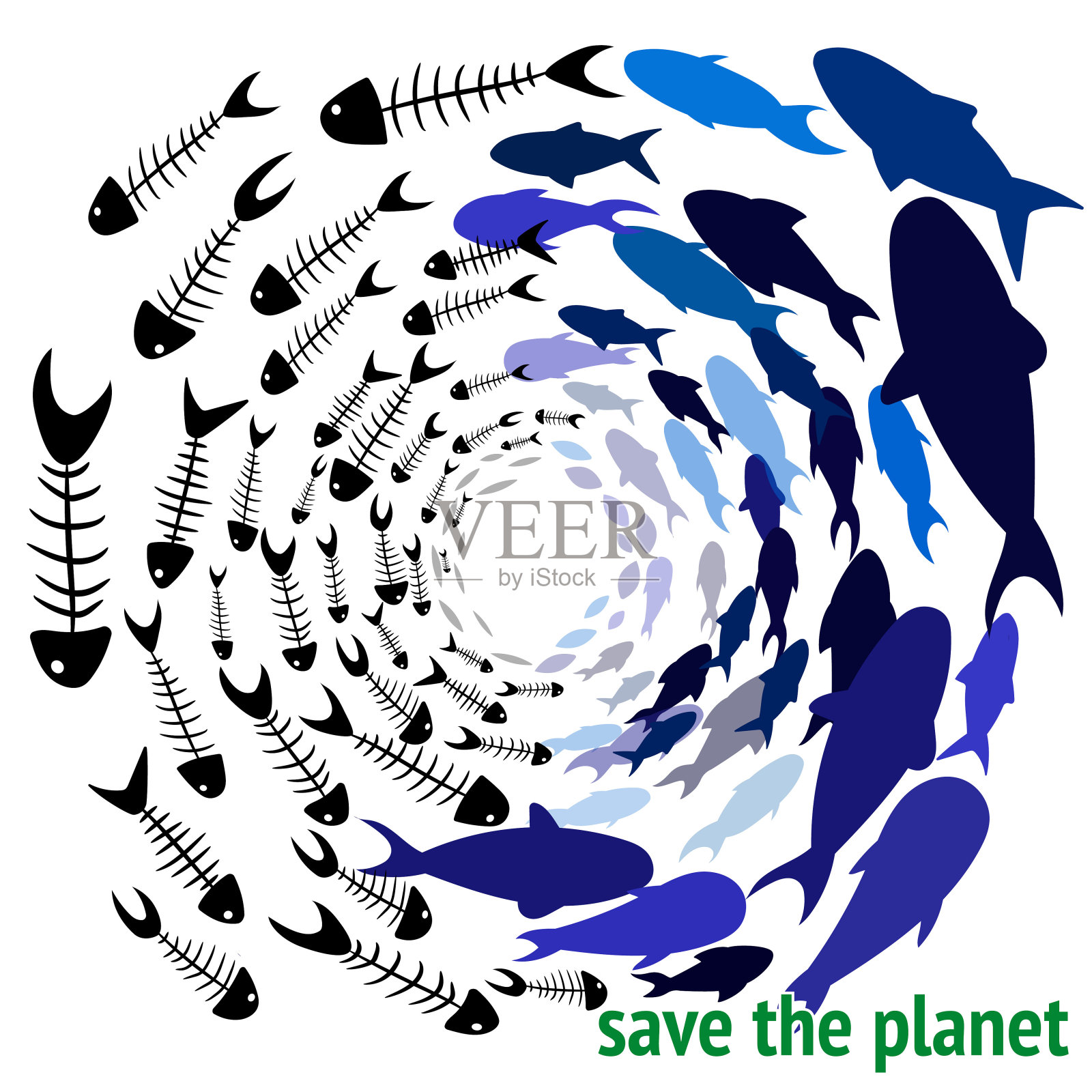 拯救海洋插画图片素材