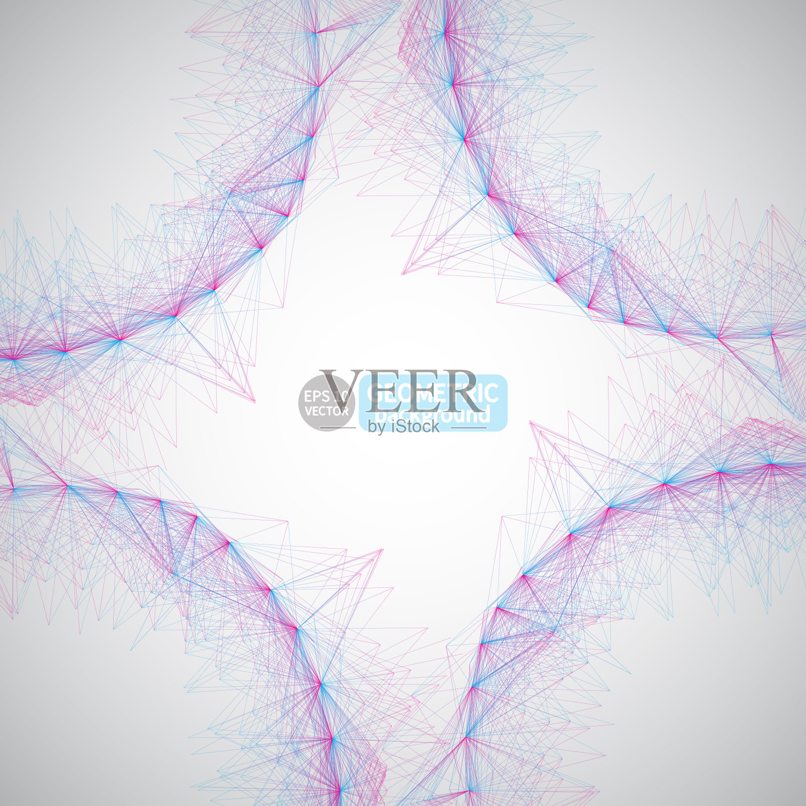 现代数字技术风格，抽象多边形物体背景，三维曲面。几何抽象矢量图解网络插画图片素材