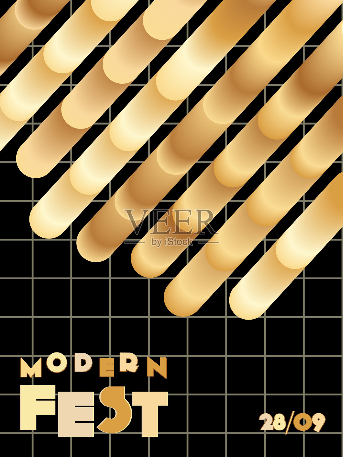 音乐节封面背景。插画图片素材