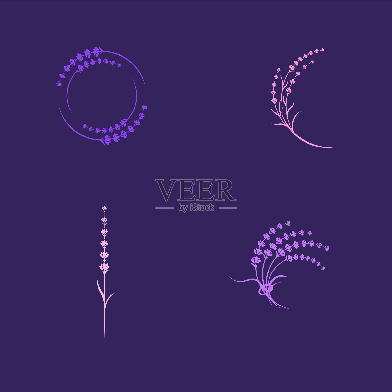 薰衣草花矢量图标插图插画图片素材