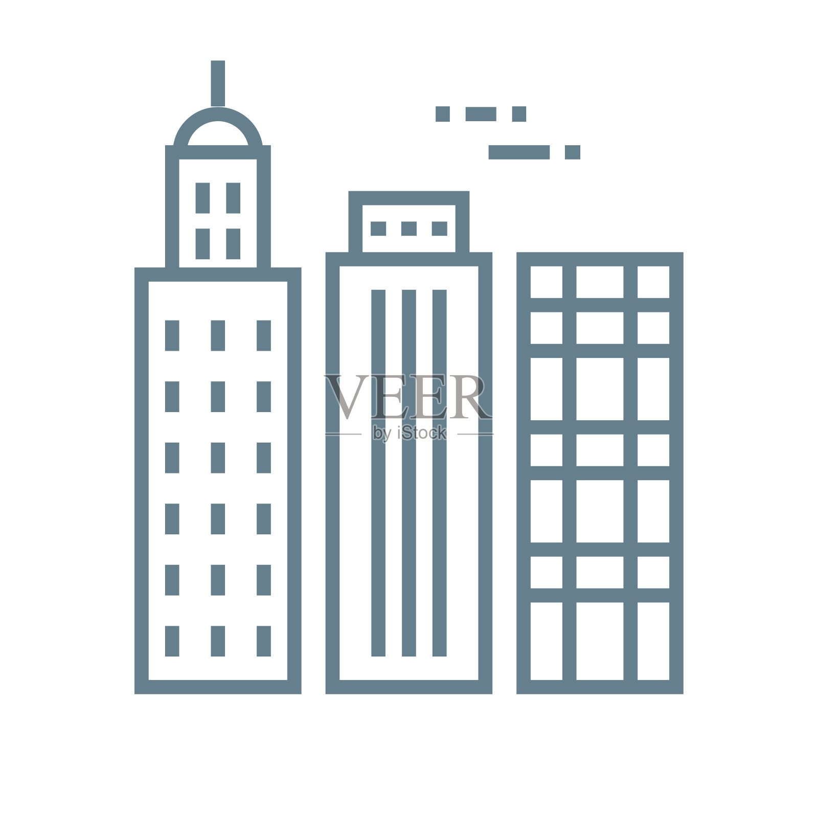 摩天大楼行图标插画图片素材