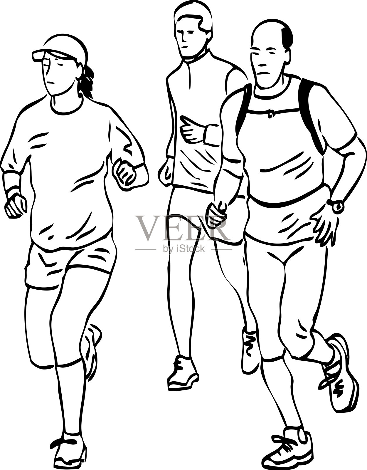 矢量图像轮廓市民慢跑插画图片素材