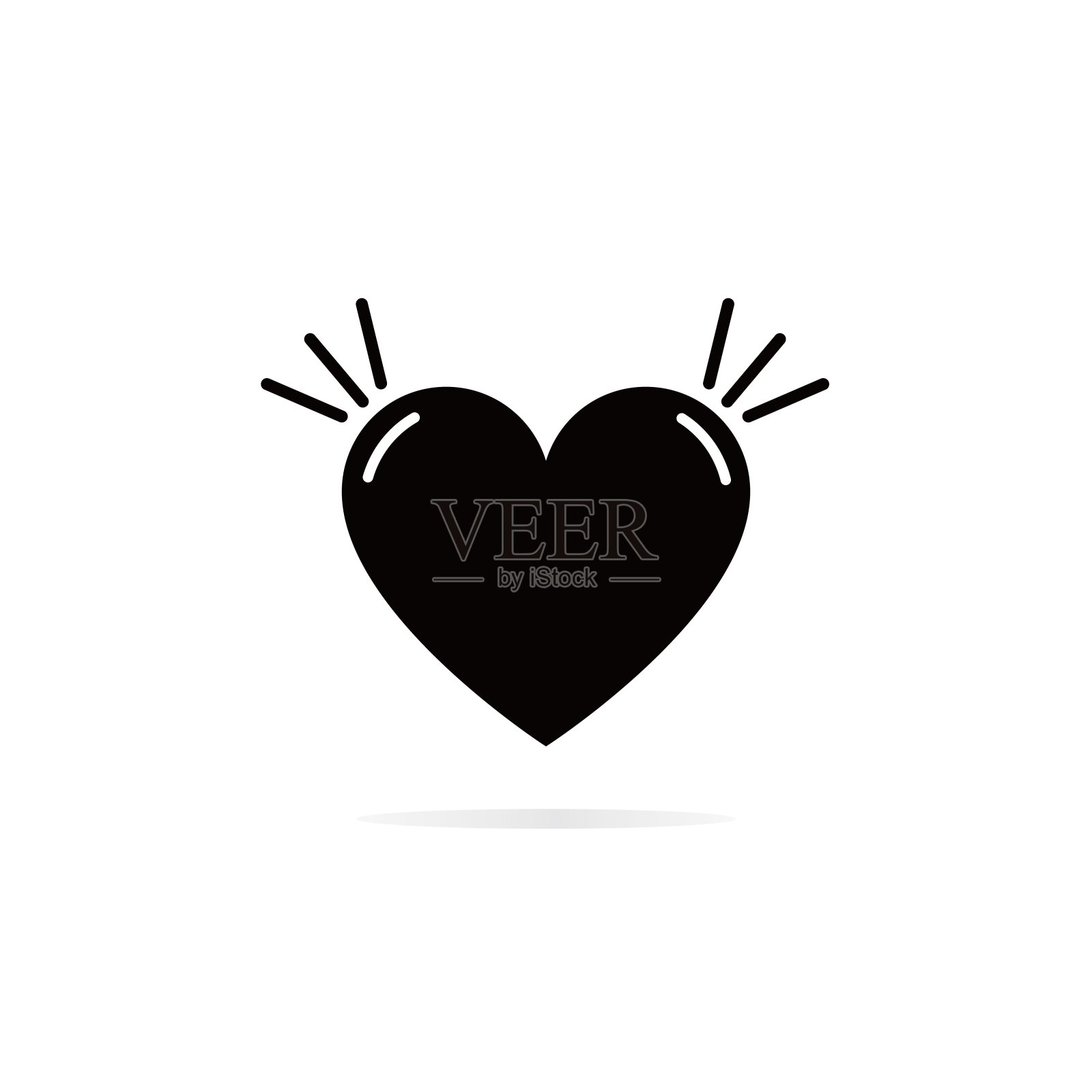 心矢量图标。完美的爱情和喜欢的象征。设计元素图片