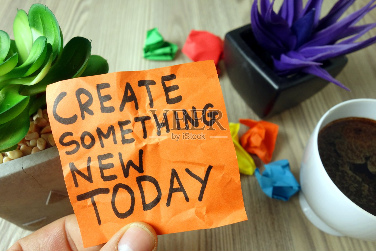 今日创新标语便签照片摄影图片