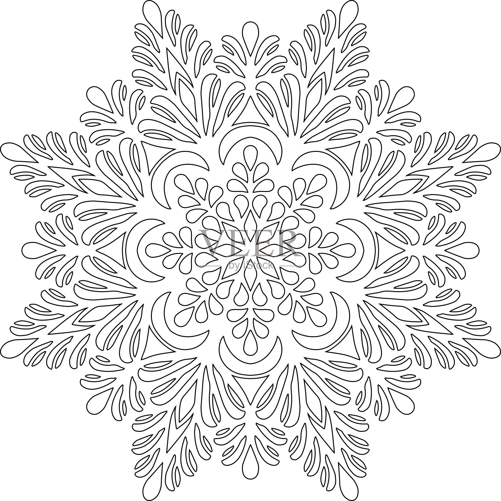 图曼荼罗着色涂鸦素描插画图片素材