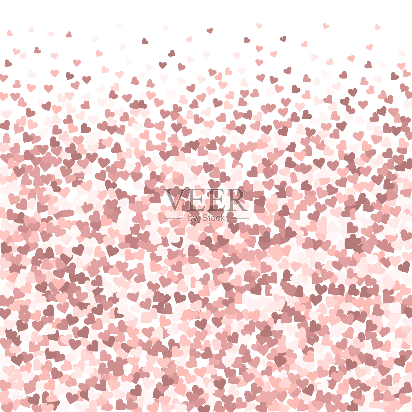 粉心爱情纸屑。情人节gradian插画图片素材