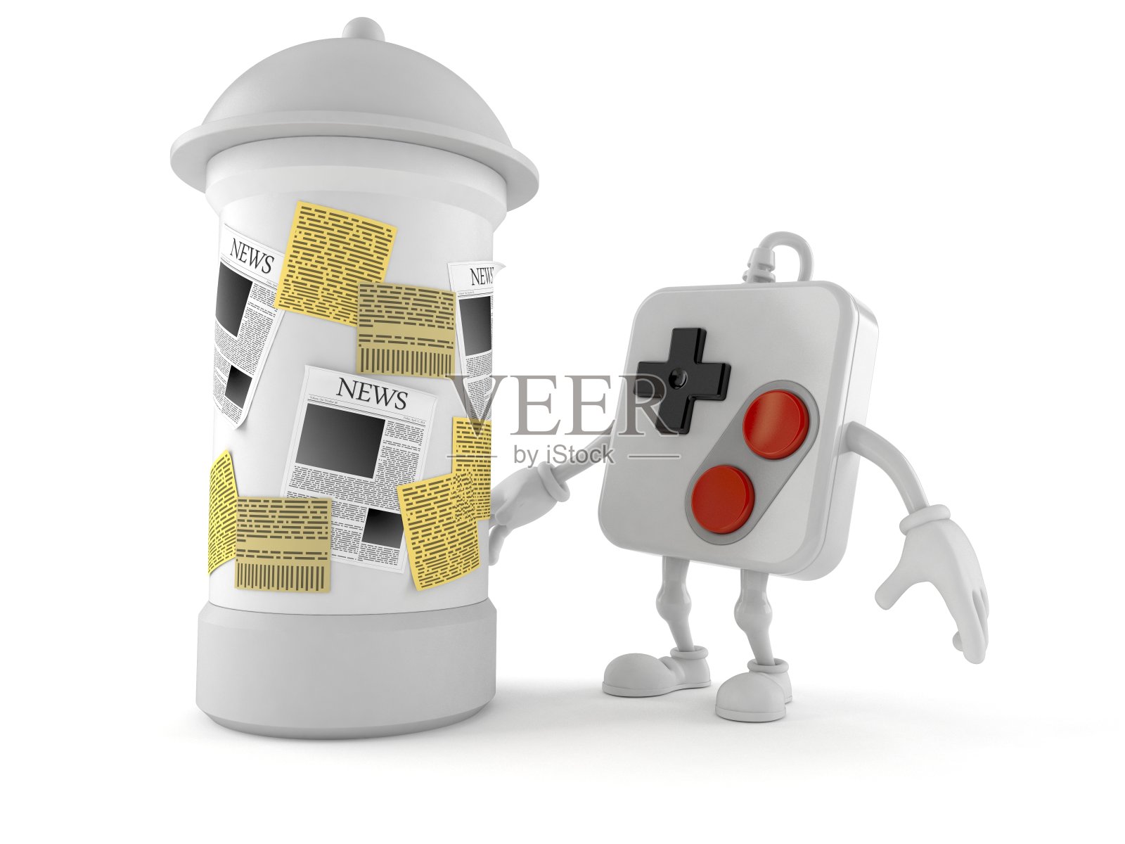 带有广告栏的手柄角色照片摄影图片