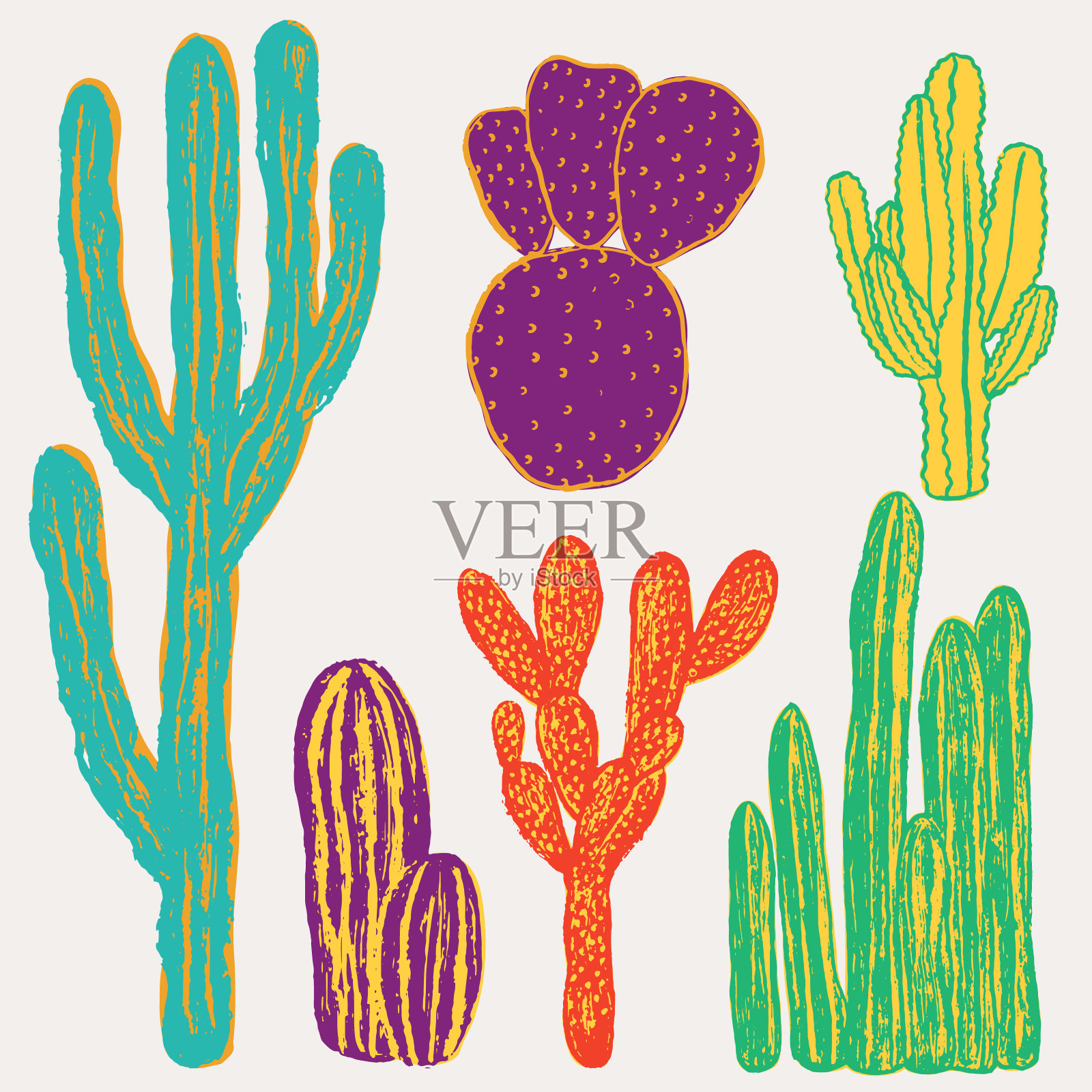 沙漠仙人掌矢量插图插画图片素材