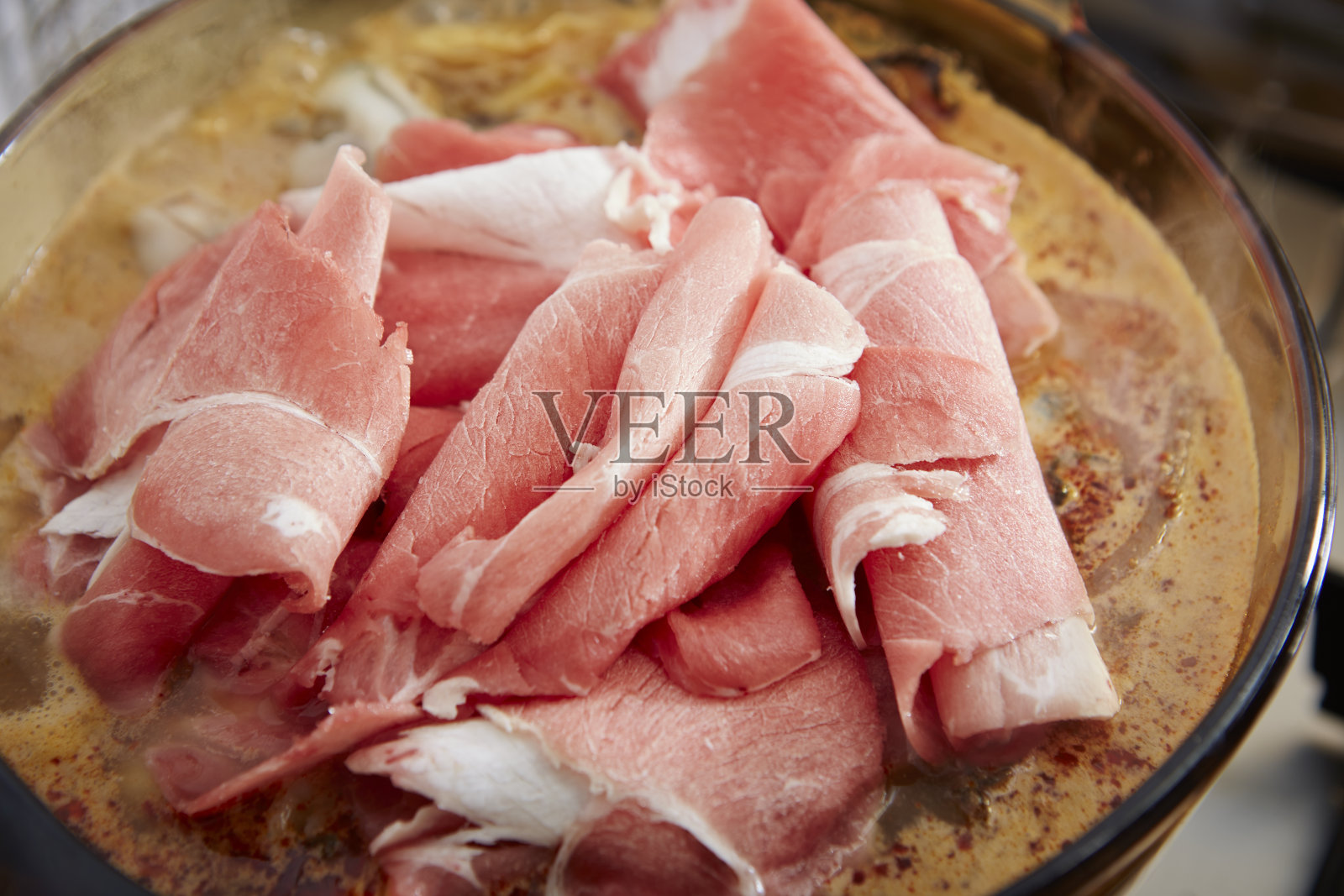 火锅猪肉照片摄影图片