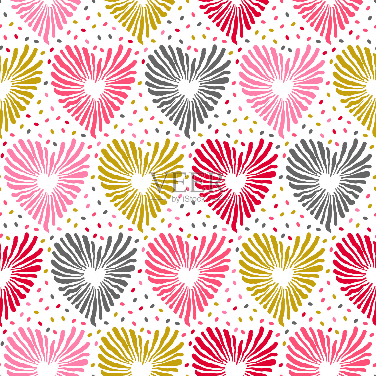 心形情人节浪漫无缝图案插画图片素材