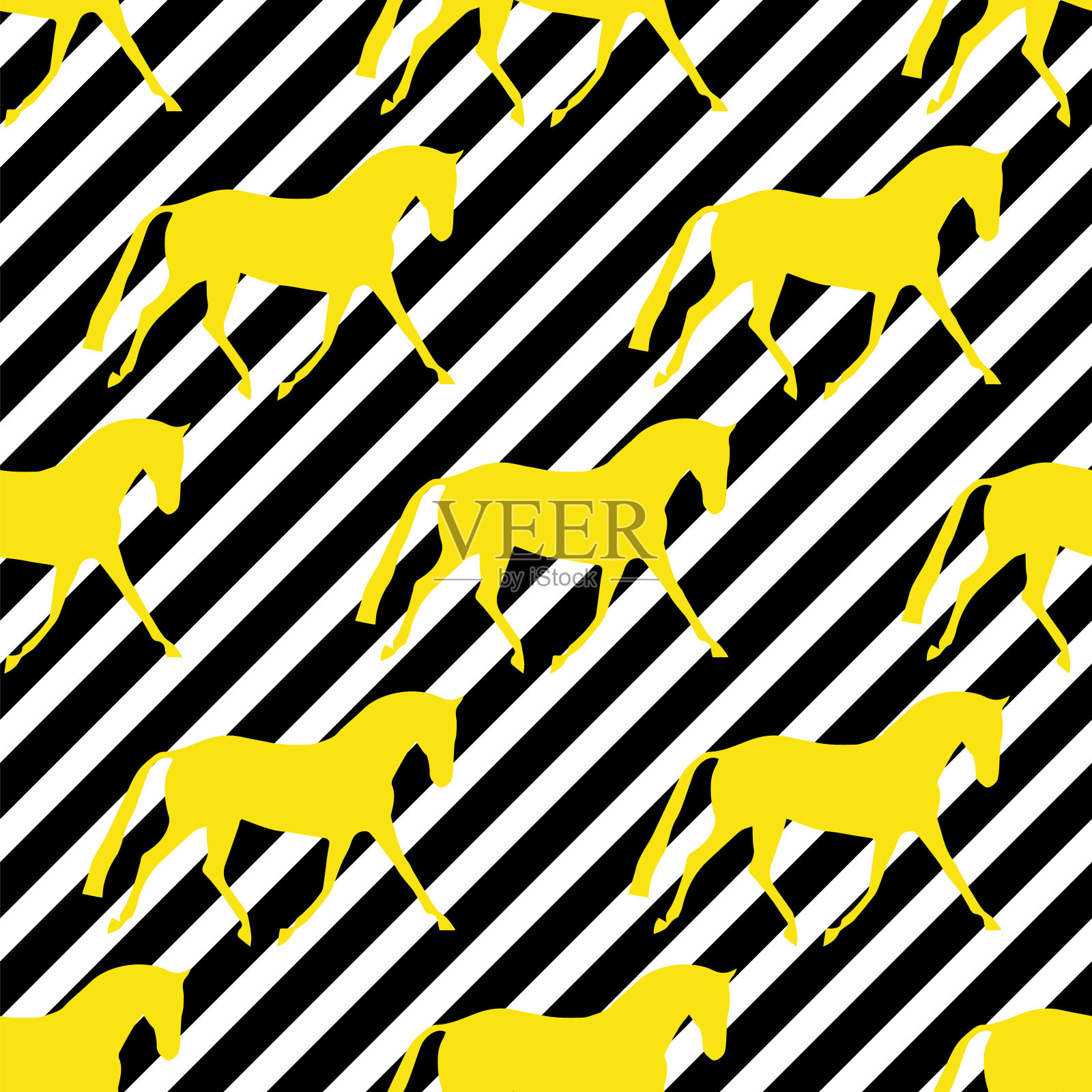 无缝马模式。插画图片素材