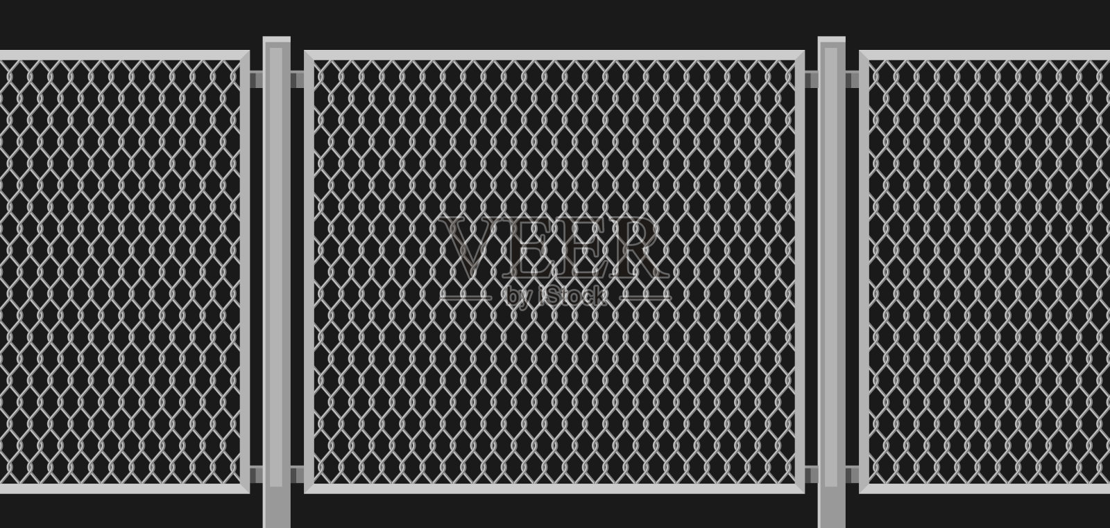 铁丝围栏图解。插画图片素材