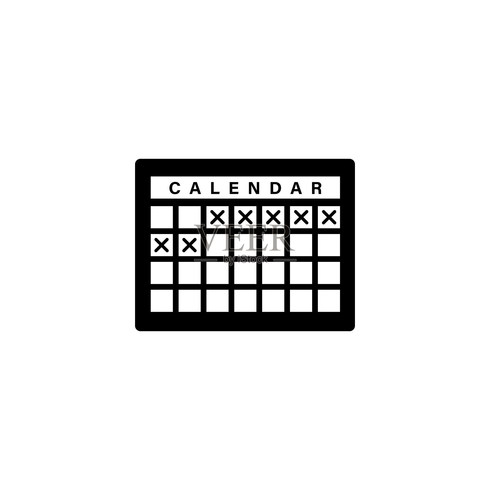 日历月经出血图标。简单的妇科图标为用户界面和用户体验，网站或移动应用程序图标素材