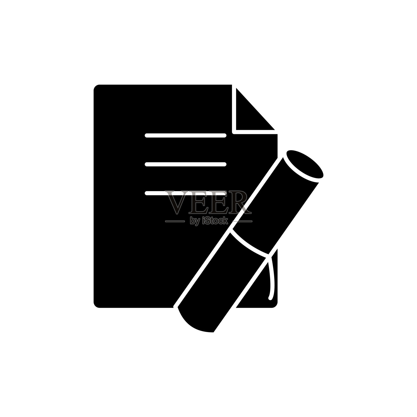 文凭,学校图标。简单的教育图标为用户界面和用户体验，网站或移动应用程序图标素材