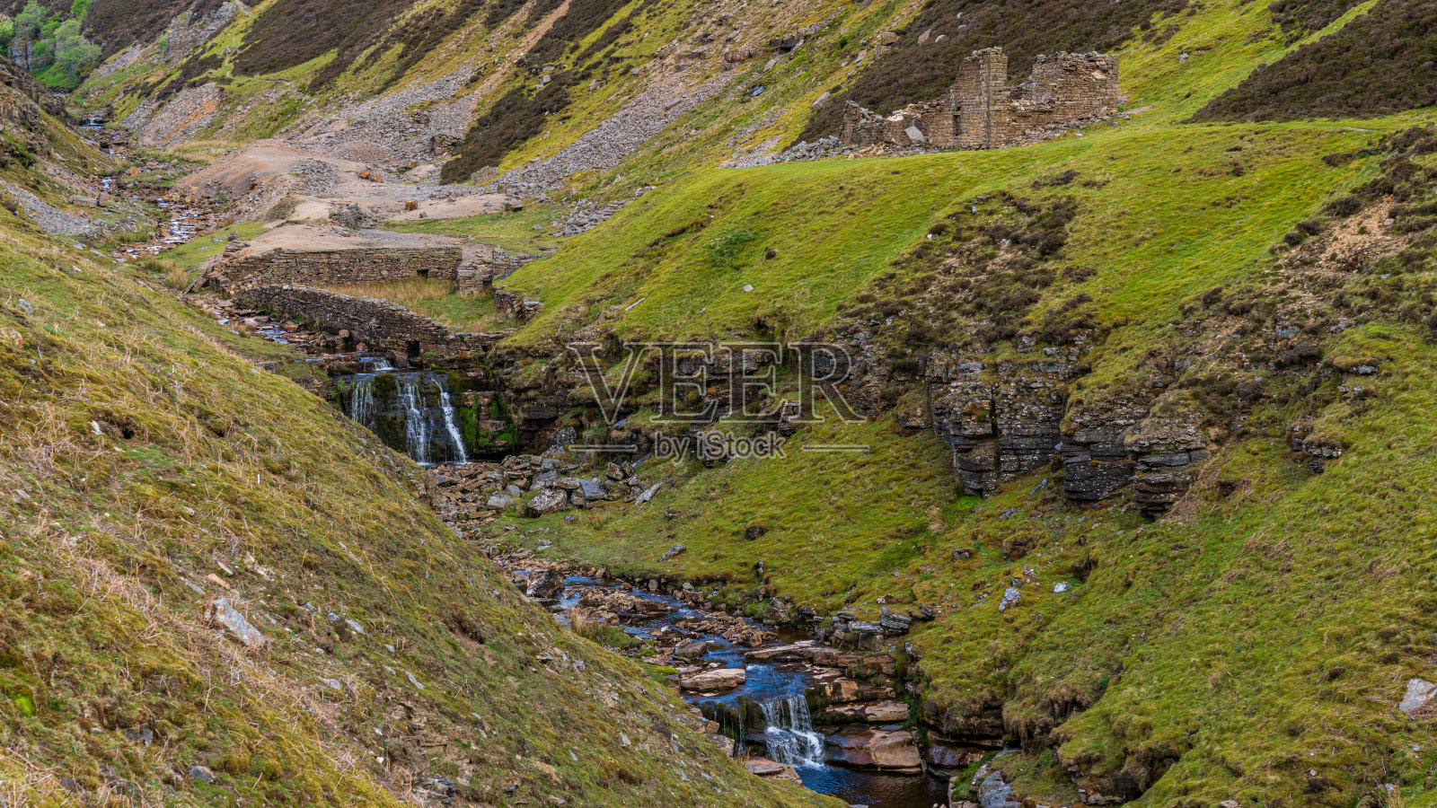 英格兰北约克郡的布莱克思韦特部队与矿井照片摄影图片