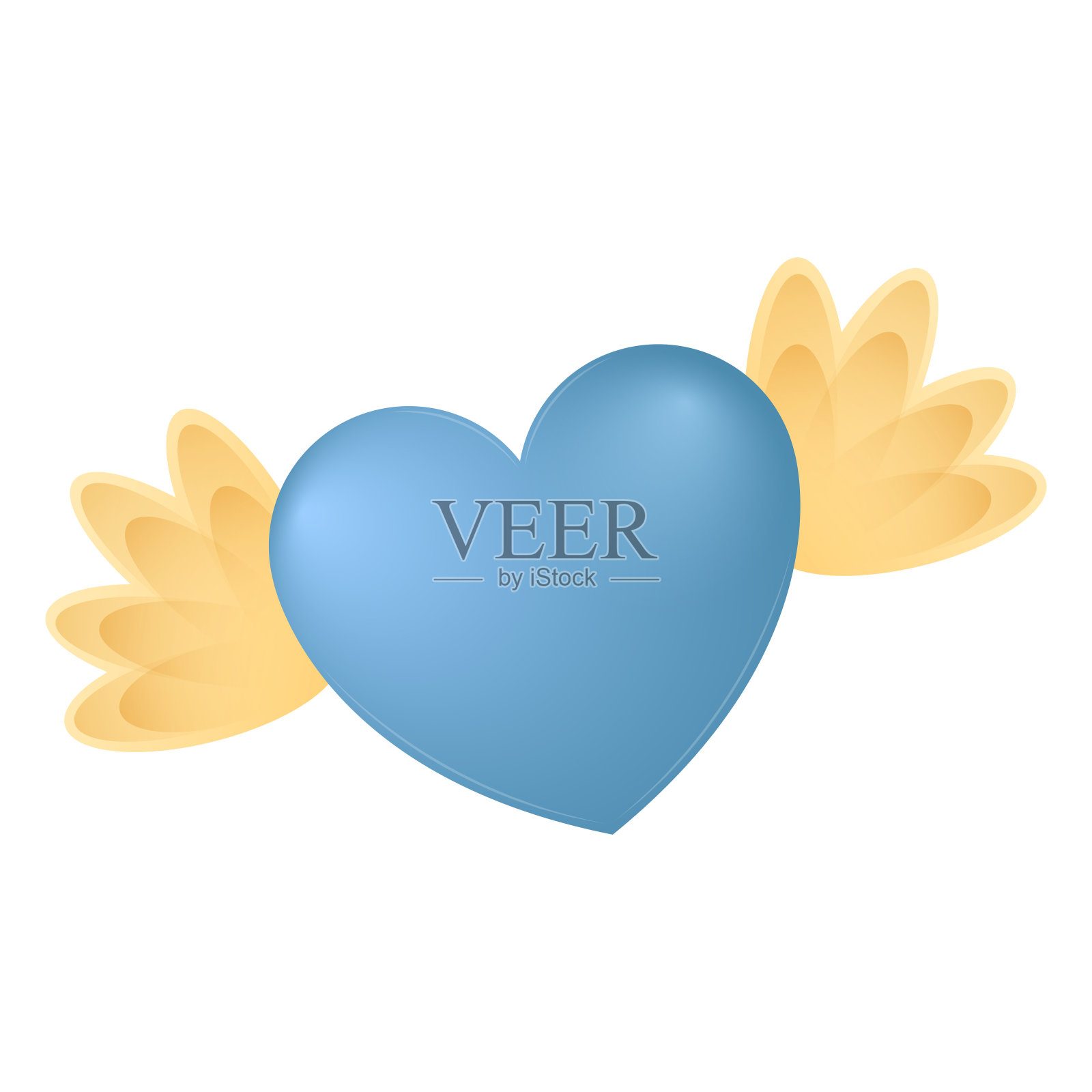 孤心有翼插画图片素材