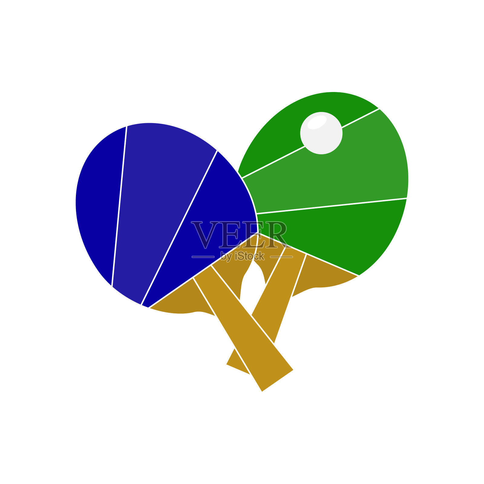 乒乓球球拍。两个用来打乒乓球的球拍。平面设计、向量。插画图片素材