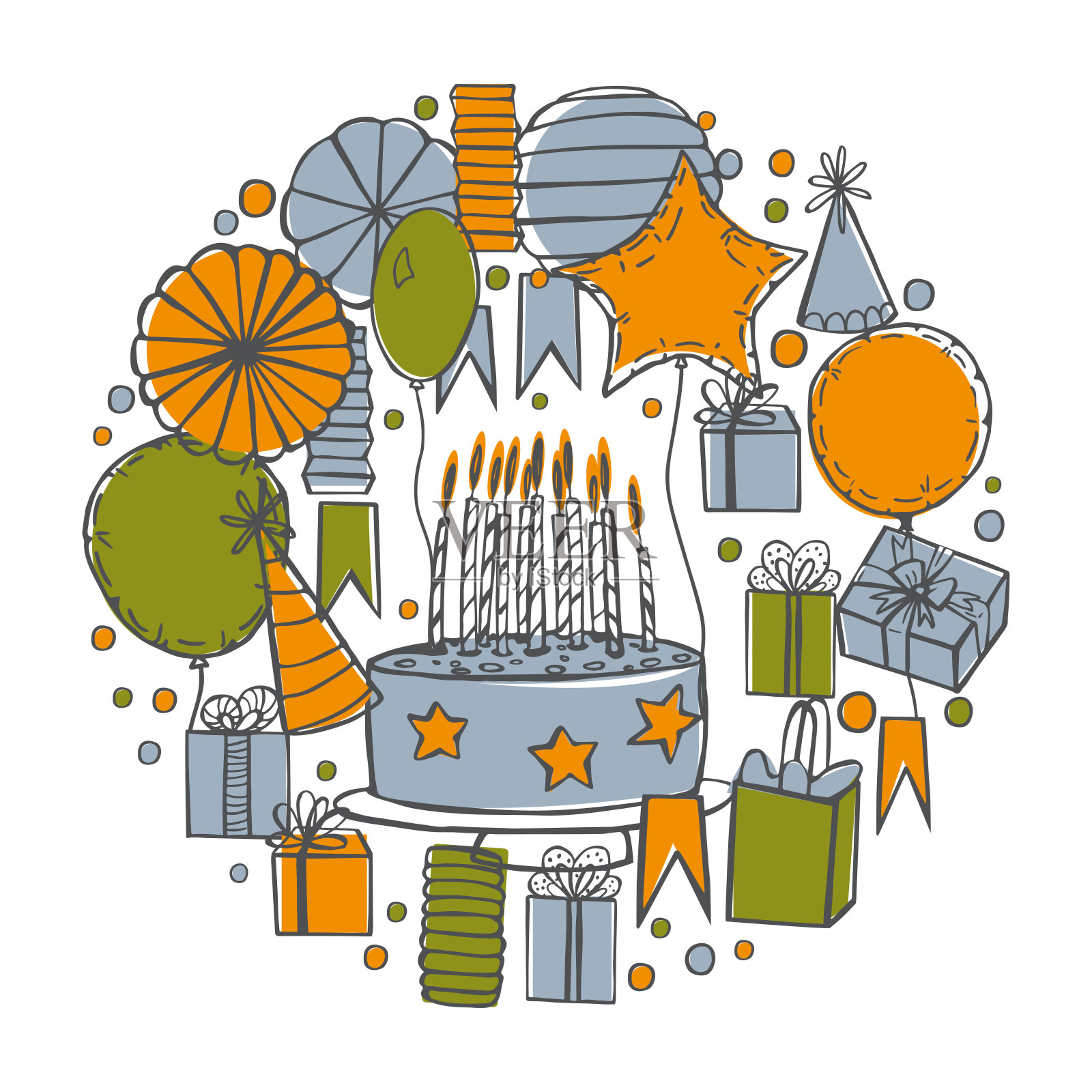 背景矢量的生日。插画图片素材