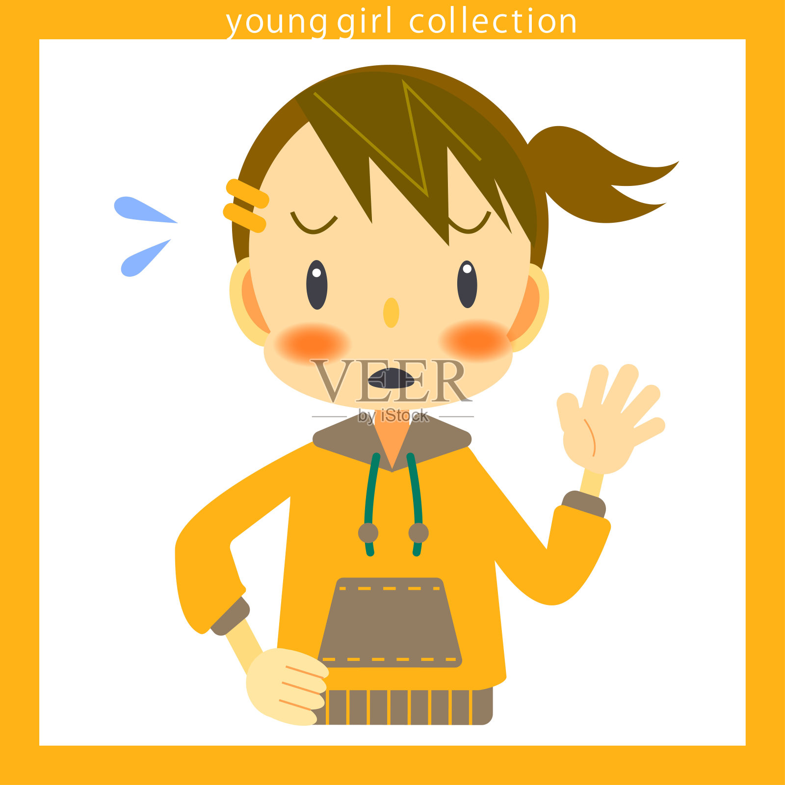 可爱女孩表情系列设计元素图片