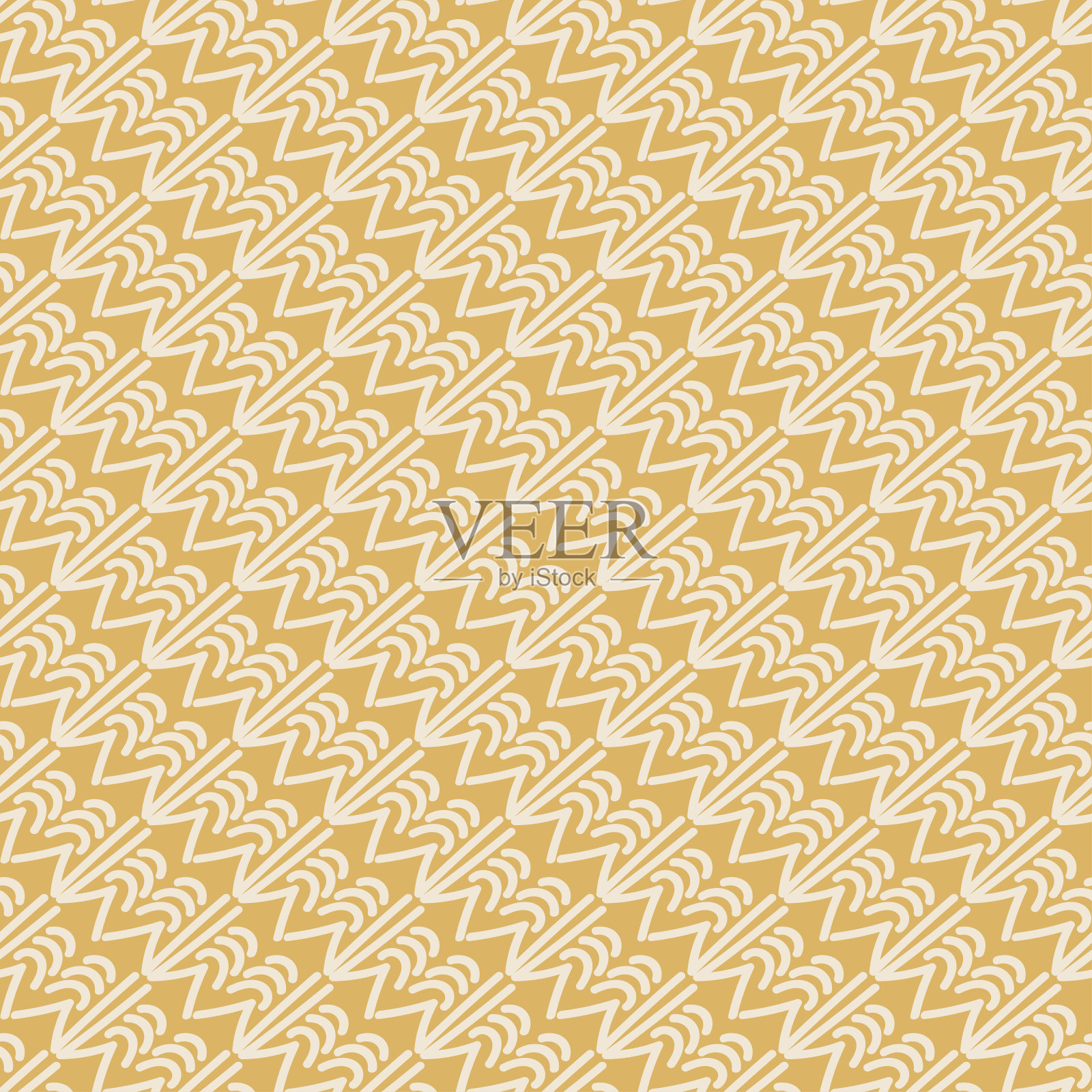 抽象的几何背景。无缝模式。颜色:金色和白色。背景在现代风格为您的设计。矢量插图。插画图片素材