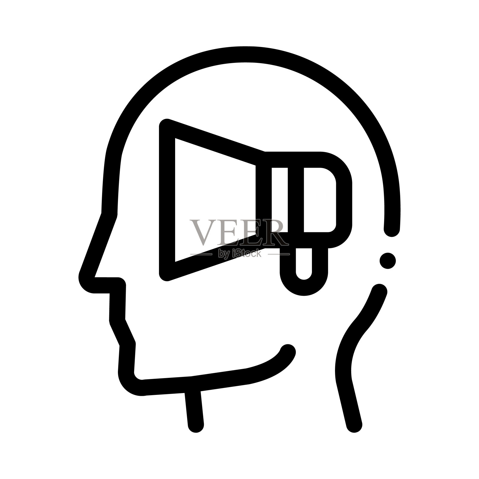 喇叭头图标矢量轮廓插图设计元素图片