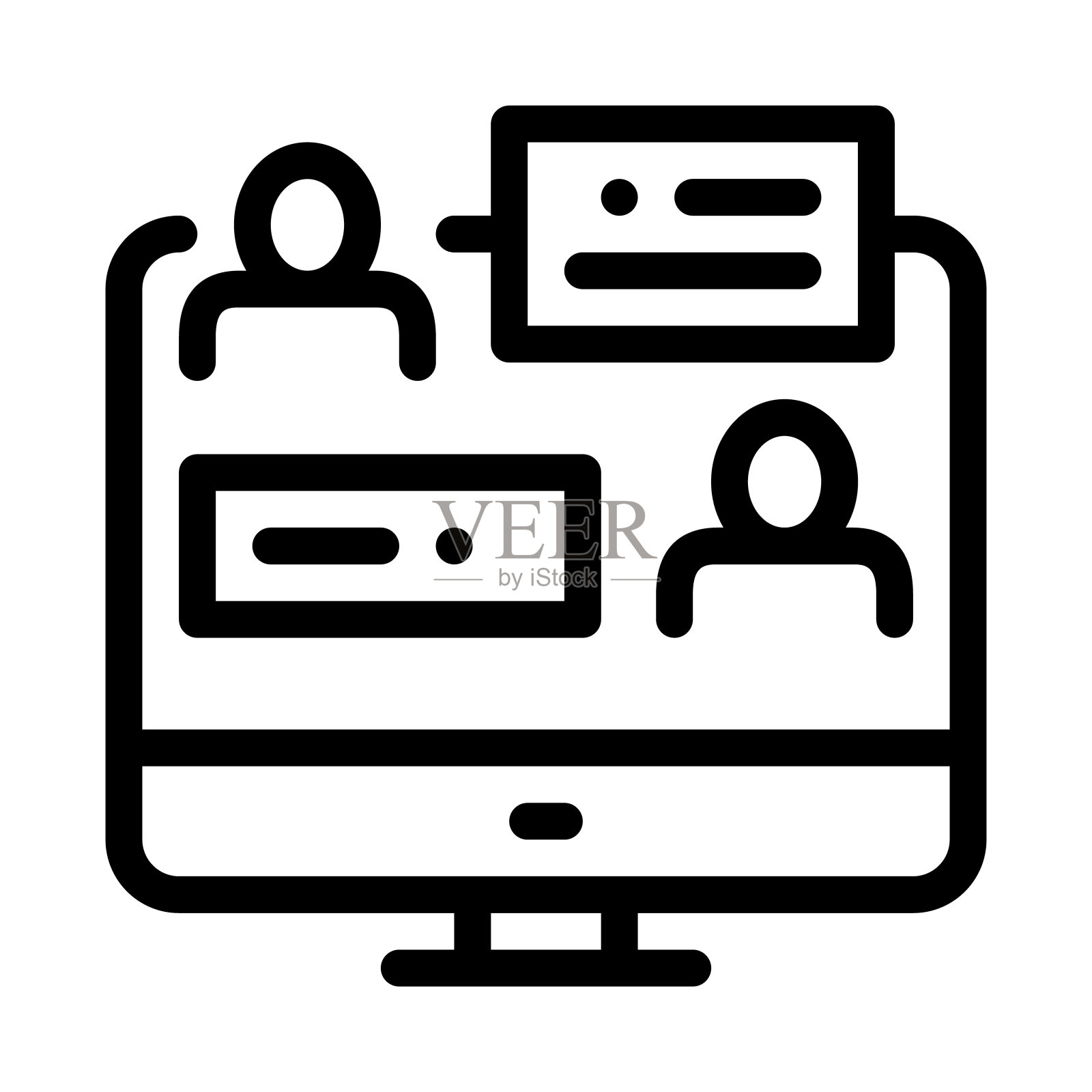 在线讨论图标矢量大纲插图插画图片素材