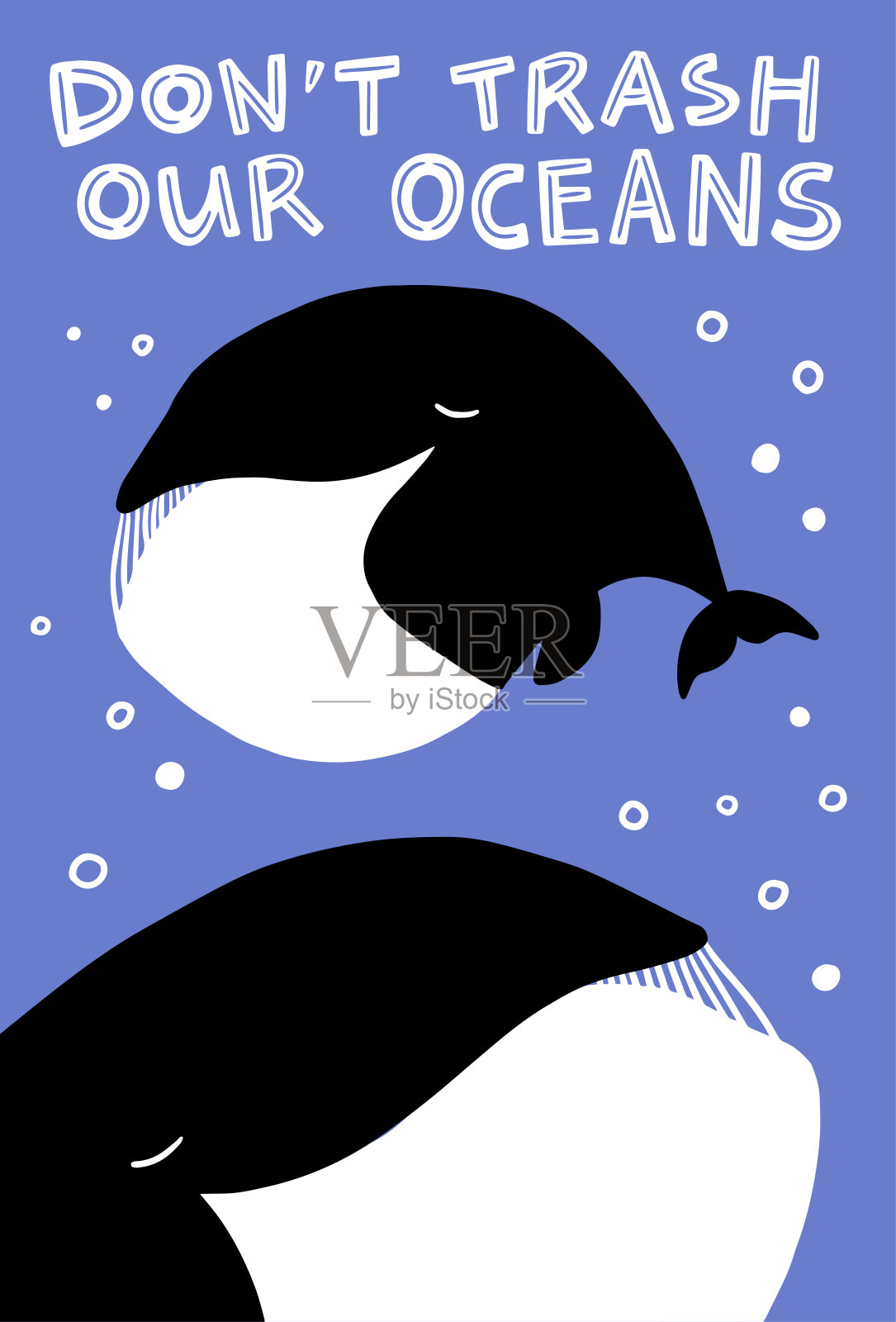 鲸鱼海报上说不要在我们的海洋里乱扔垃圾设计元素图片