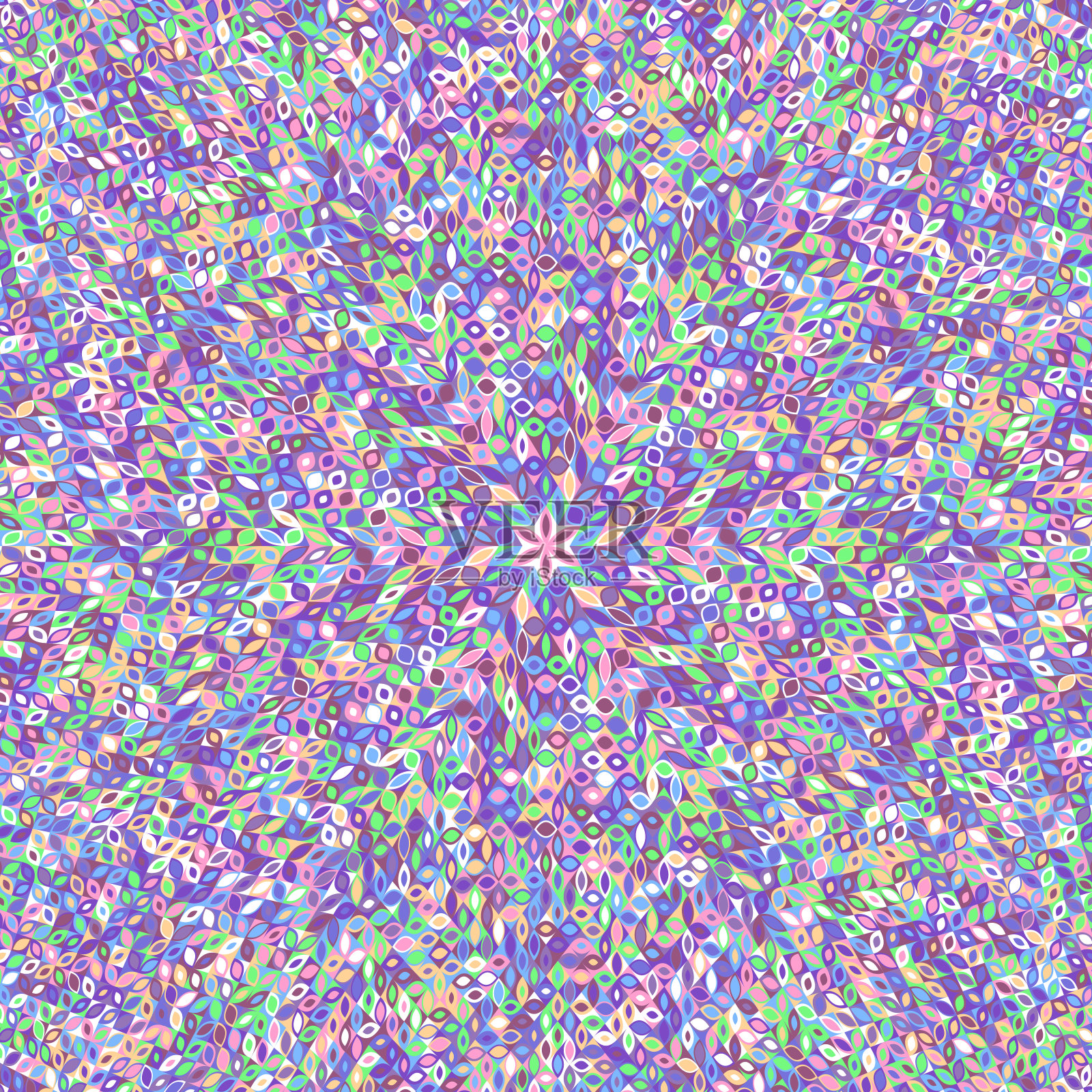 几何彩色抽象程式化的花马赛克背景插画图片素材