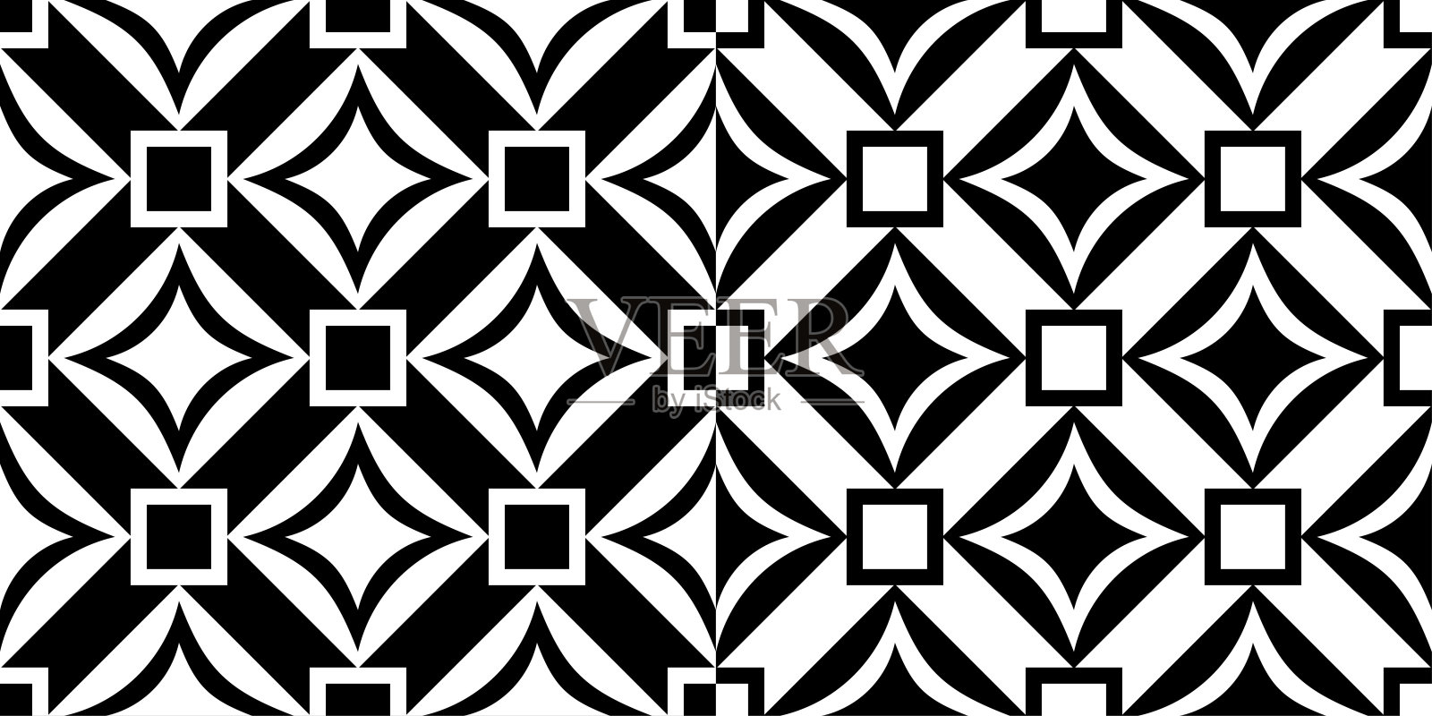 几何图案。黑白无缝模式编译插画图片素材