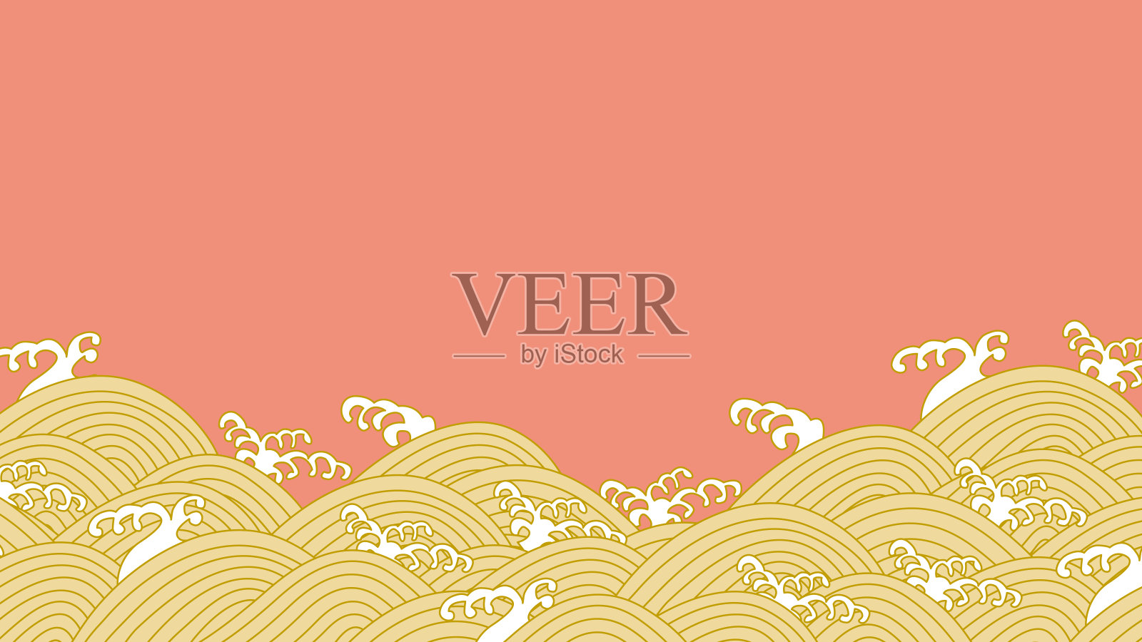 日本波浪模式背景模式插画图片素材