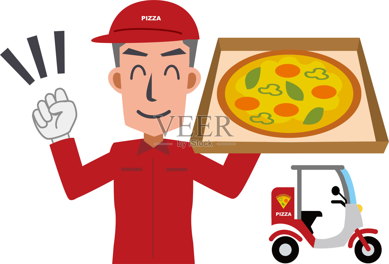 披萨外卖插画图片素材