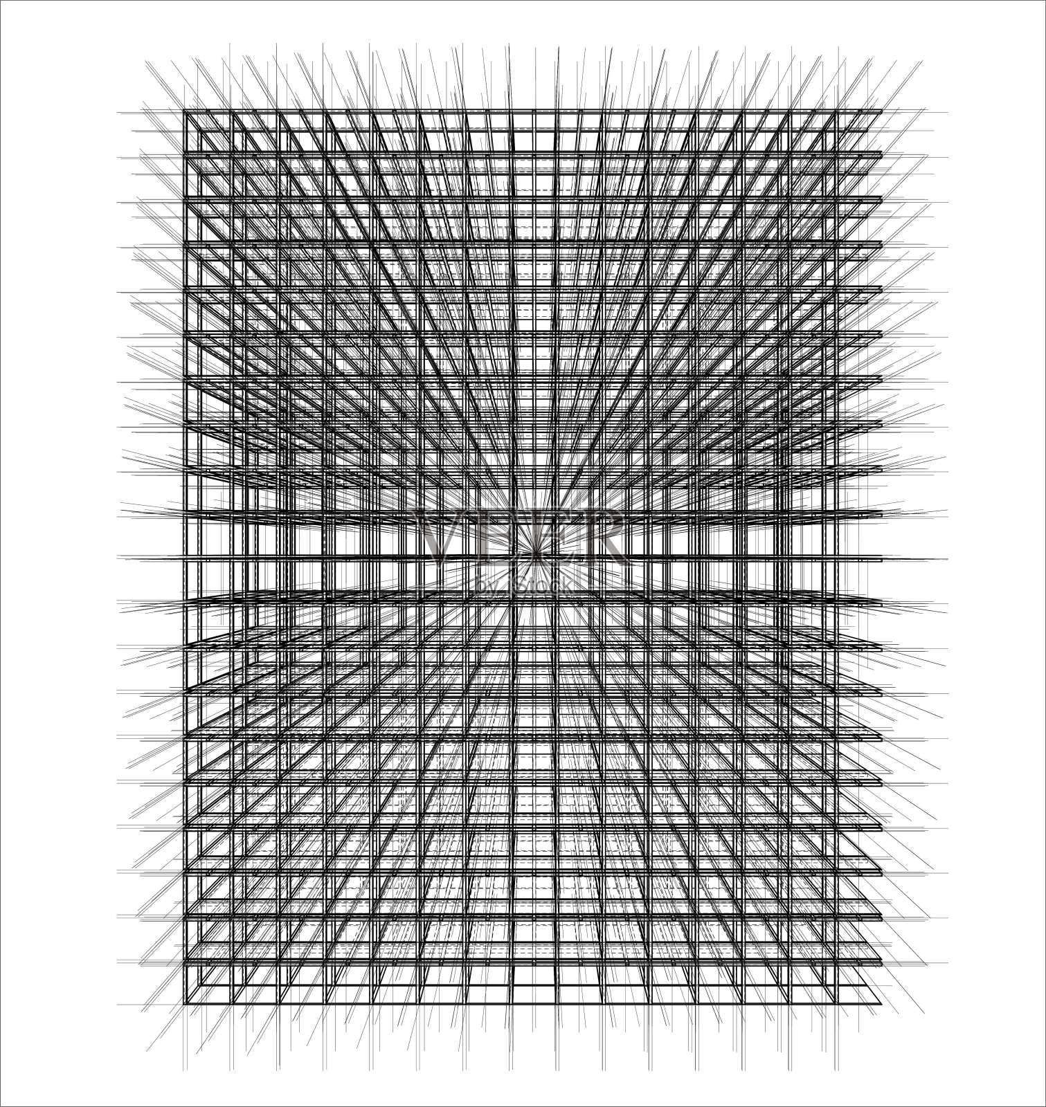 正在建造的房屋的图纸。向量插画图片素材