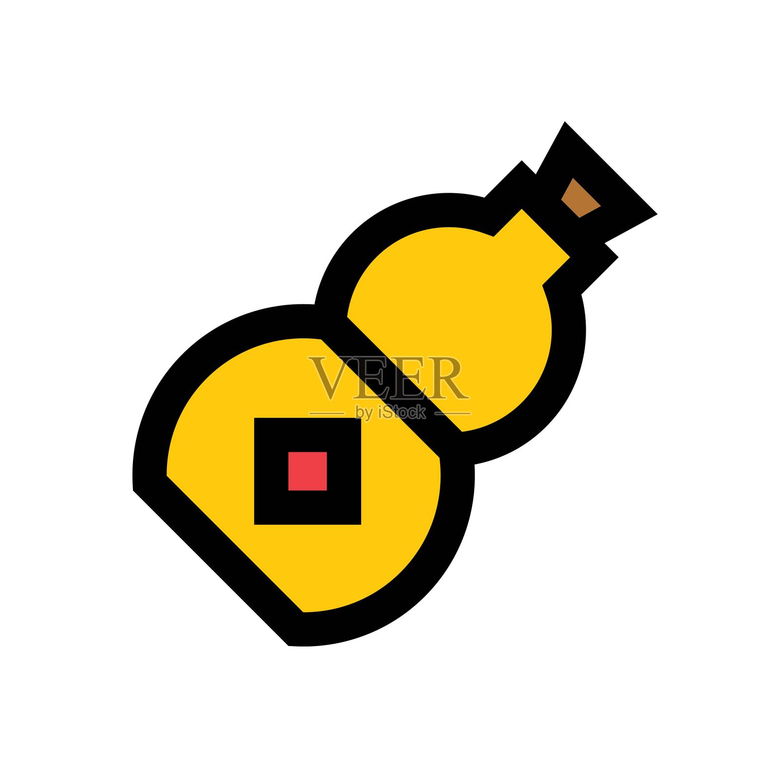 农历新年相关葫芦或水中国矢量与可编辑的笔画插画图片素材