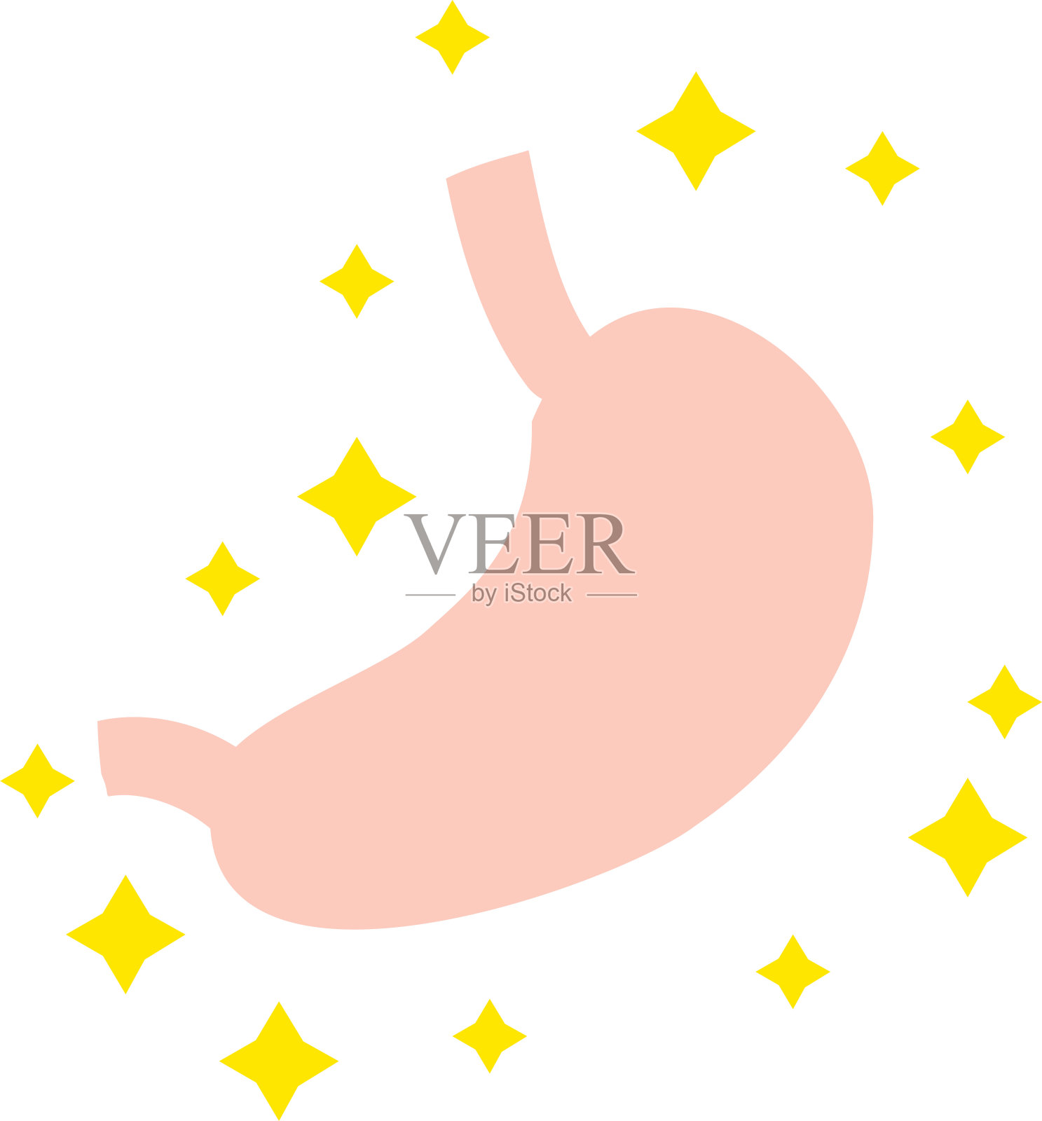 胃健康说明胃内器官消化系统插画图片素材