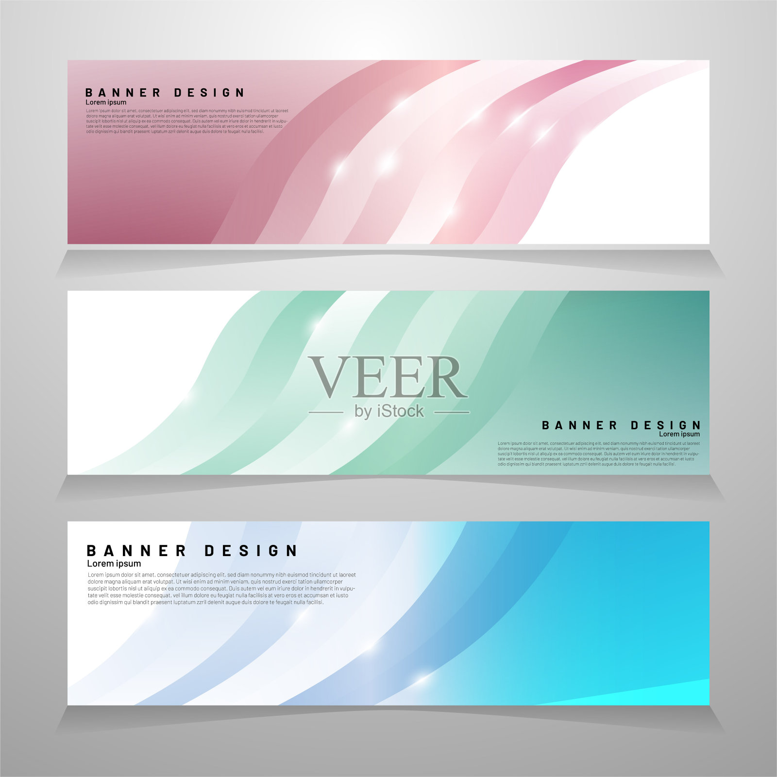 抽象矢量横幅网页设计模板。抽象的几何背景。适合任何东西。设计模板素材