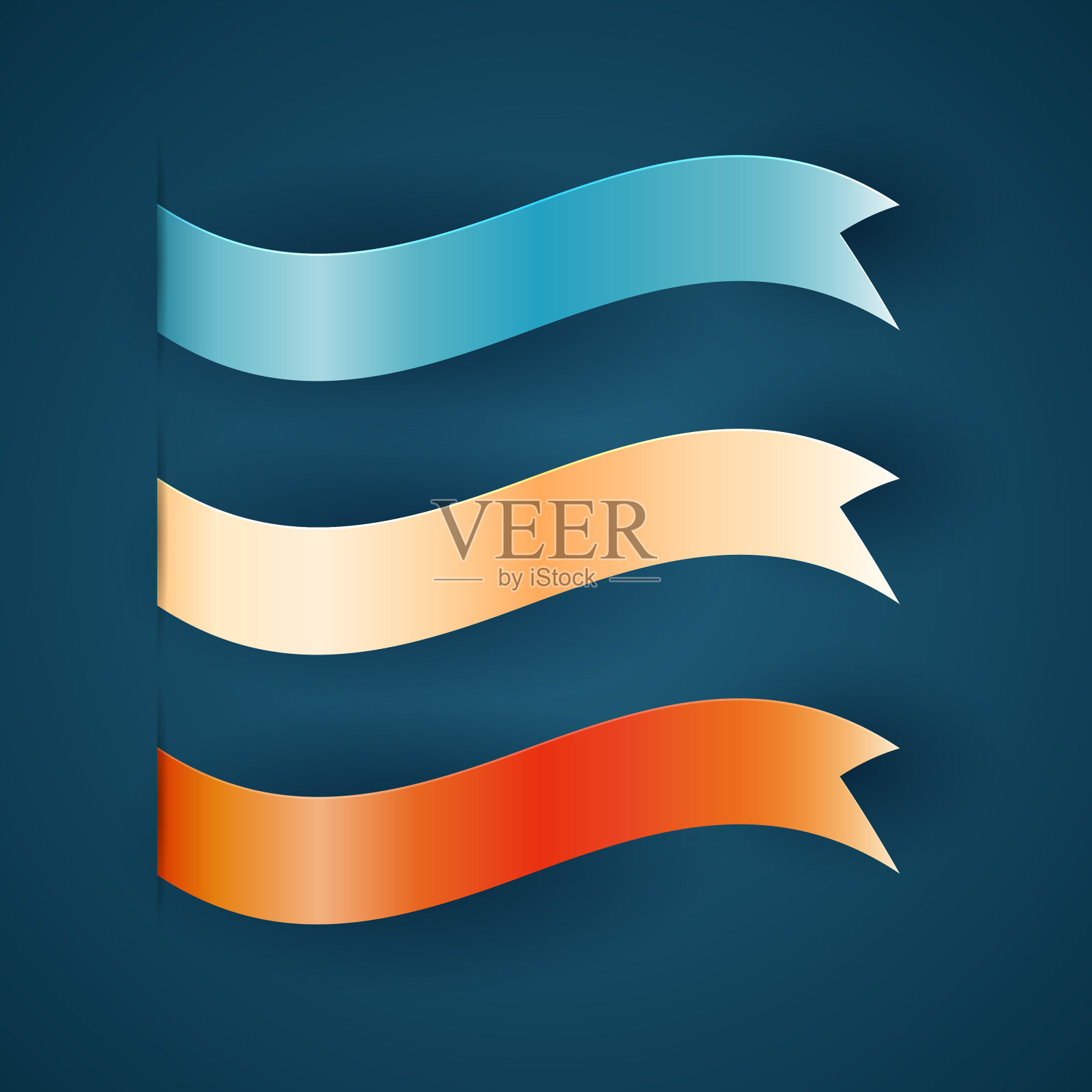 彩色丝带用于标题，设计促销产品，用于突出标题或促销信息。横幅，丝带为网络或打印，矢量插图。插画图片素材