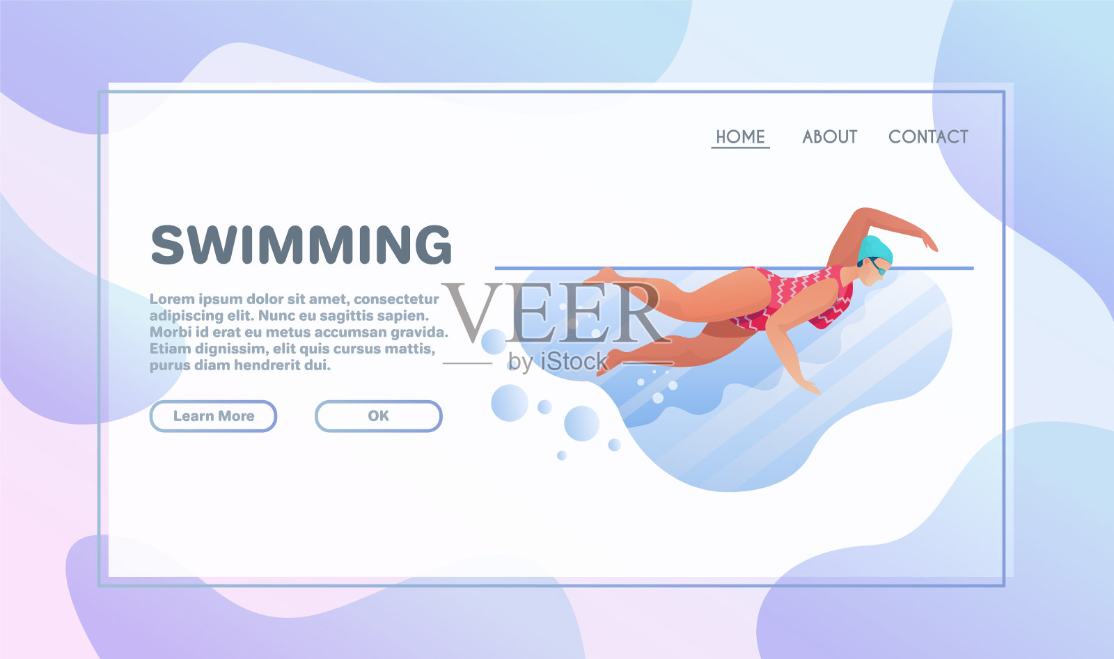 体育活动平面插图。游泳池训练插画图片素材