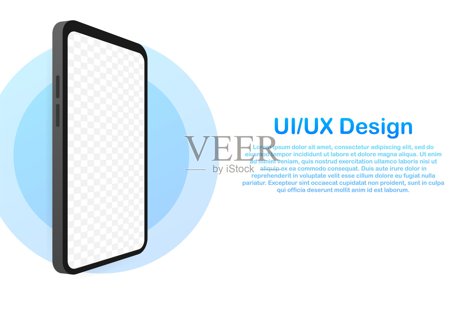智能手机模型。手机框架与空白显示隔离模板。矢量插图。插画图片素材
