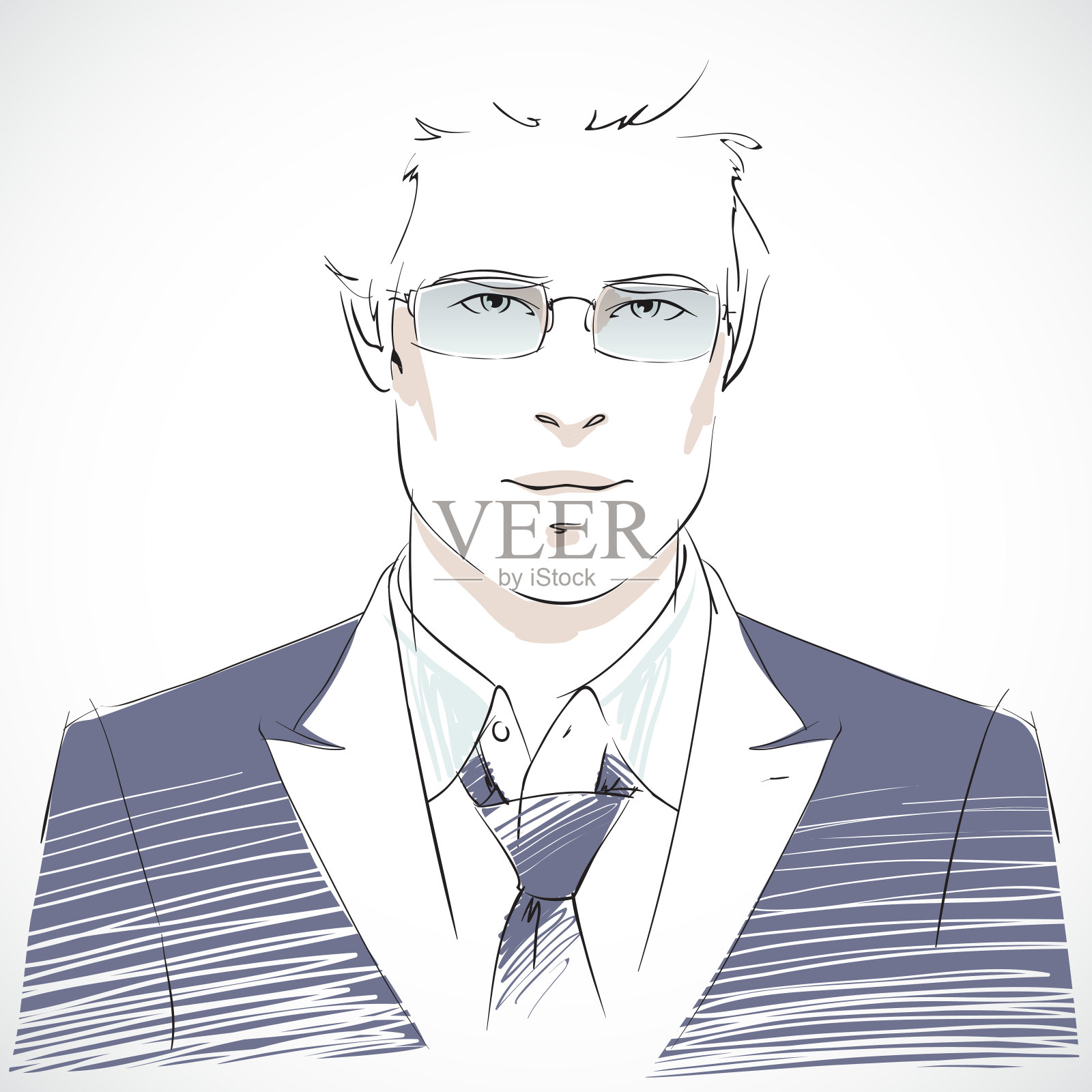 白领套装素描插画图片素材