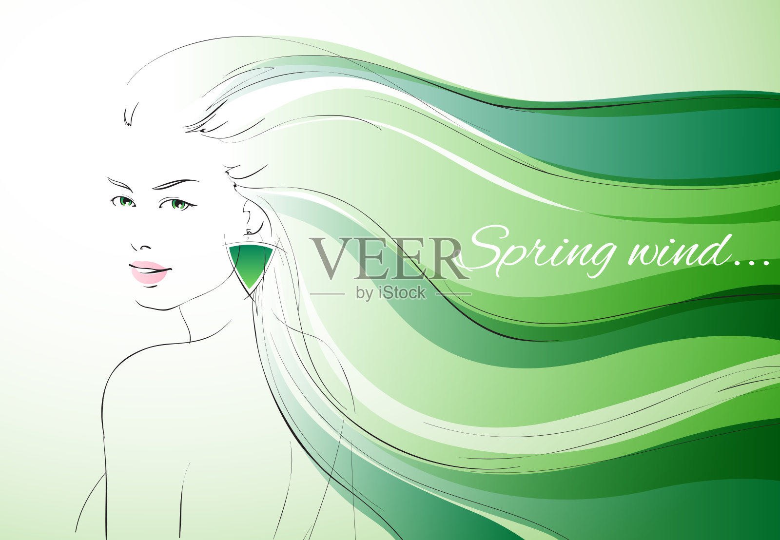 春天的女孩插画图片素材