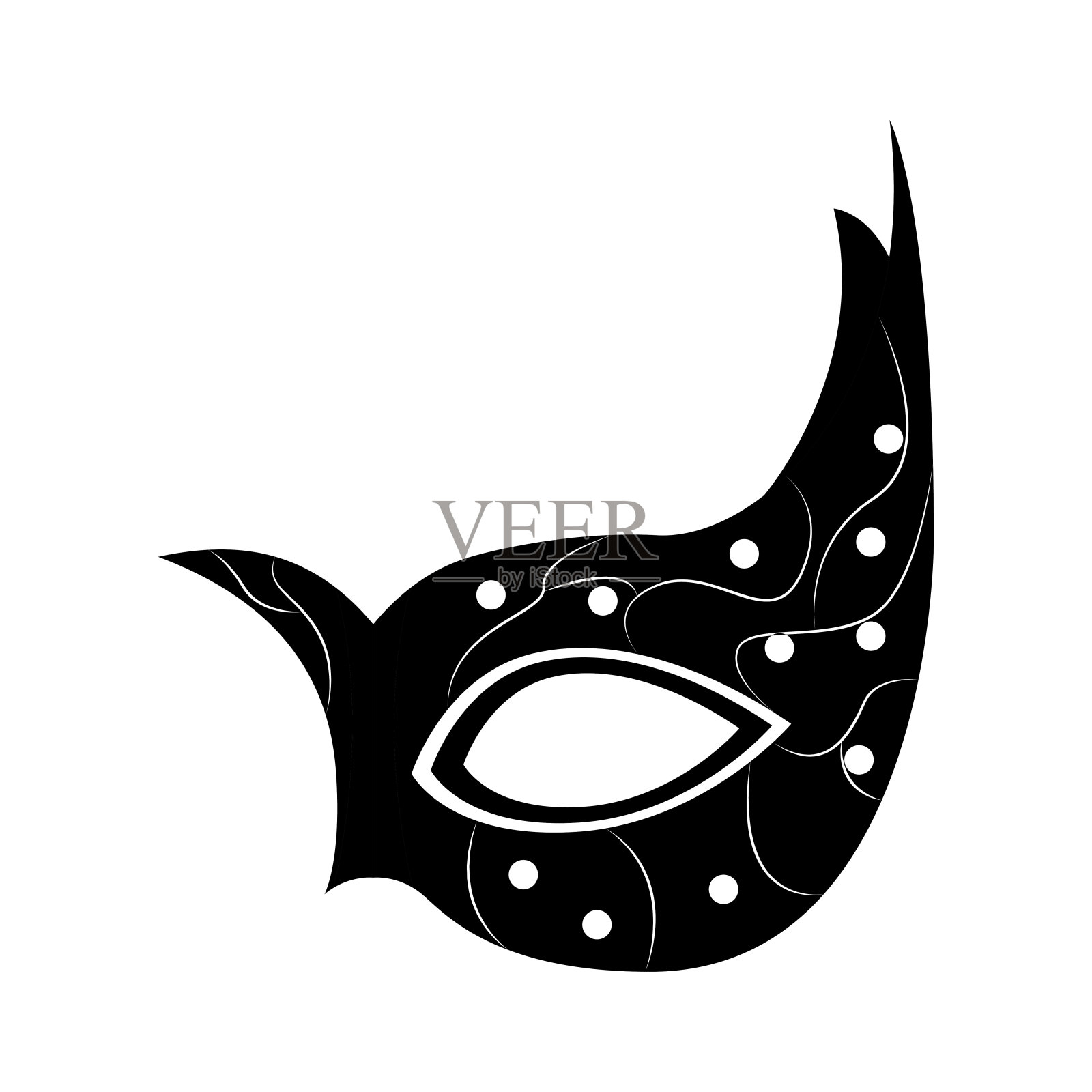 狂欢节的面具剪影设计元素图片