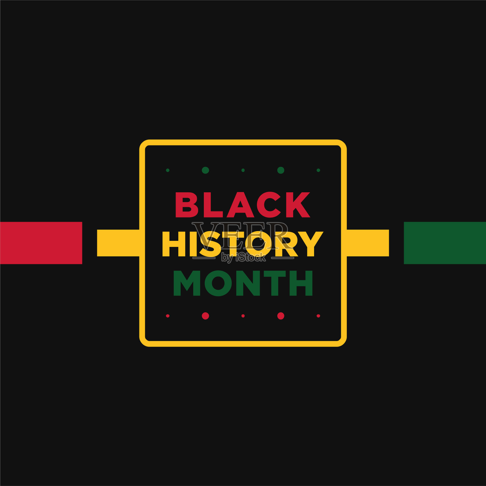 黑人历史月矢量设计横幅或背景插画图片素材