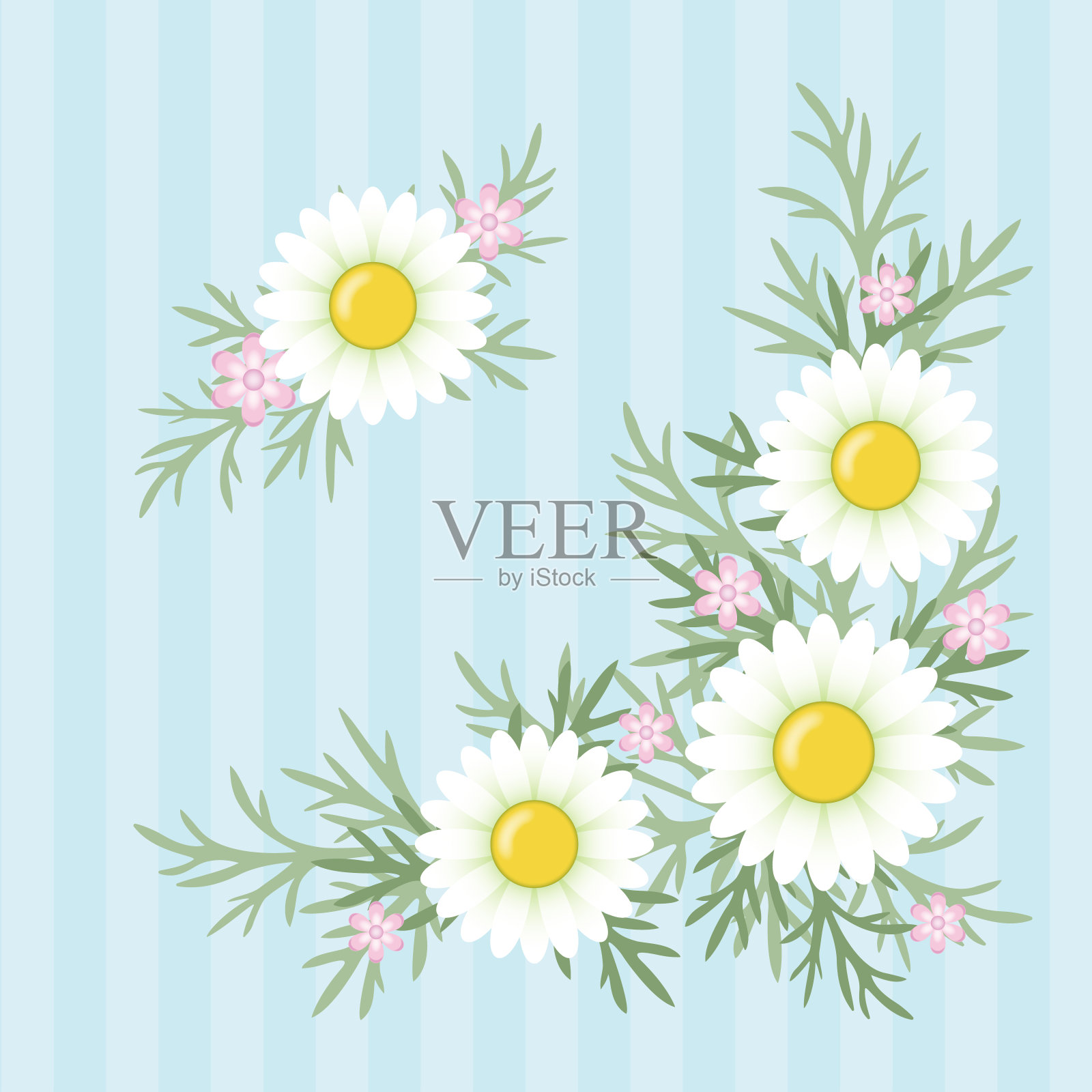 白花插花图插画图片素材