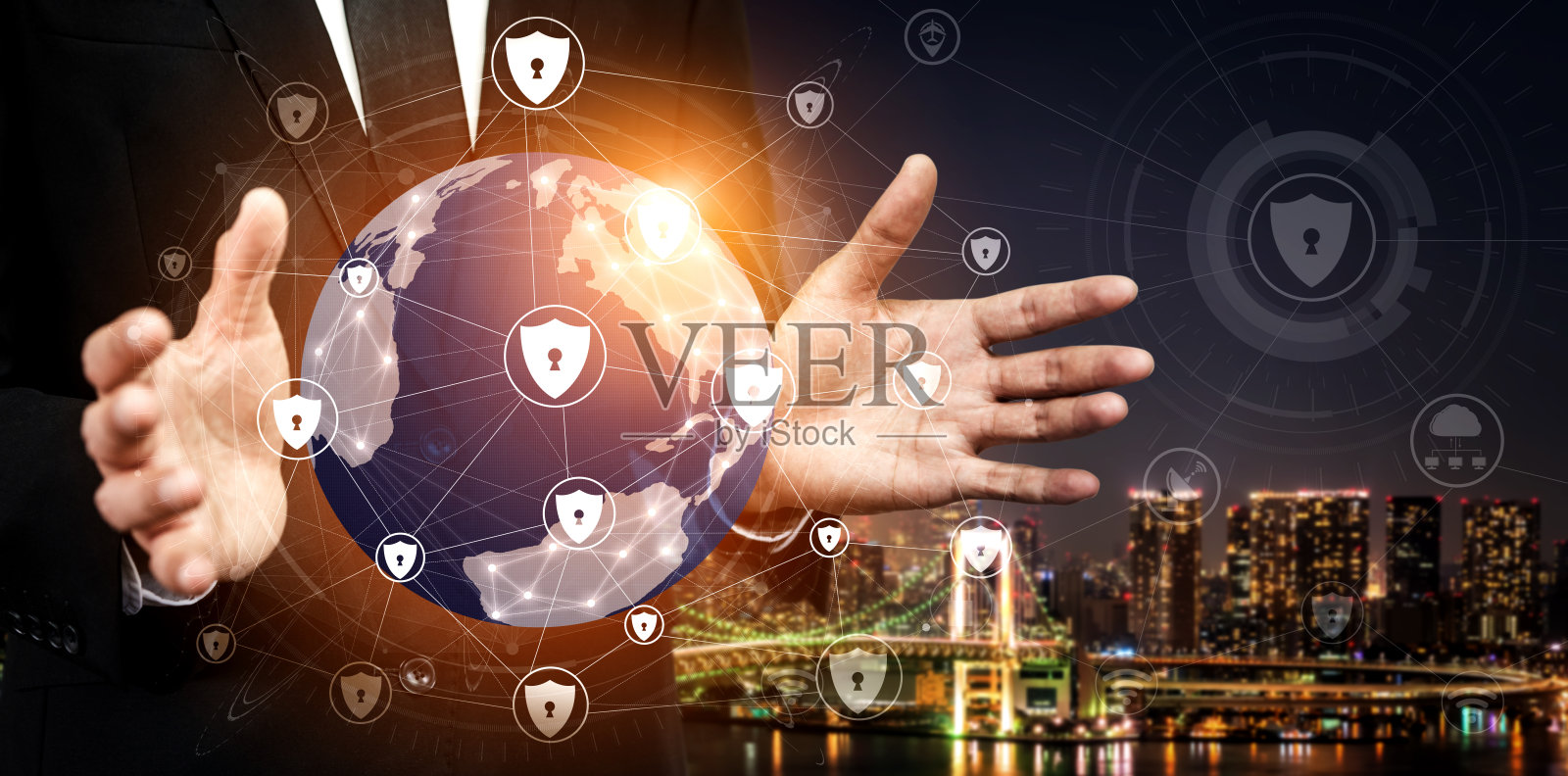 网络安全和数字数据保护概念照片摄影图片