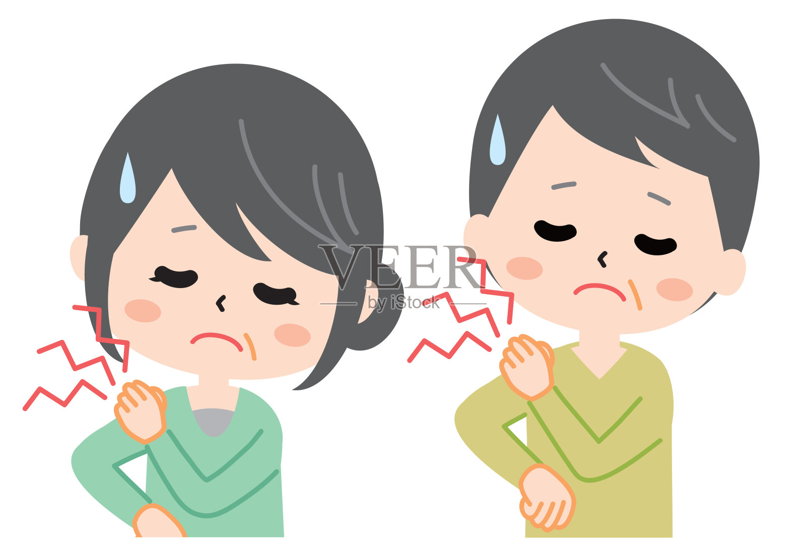 患肩伤的人插画图片素材