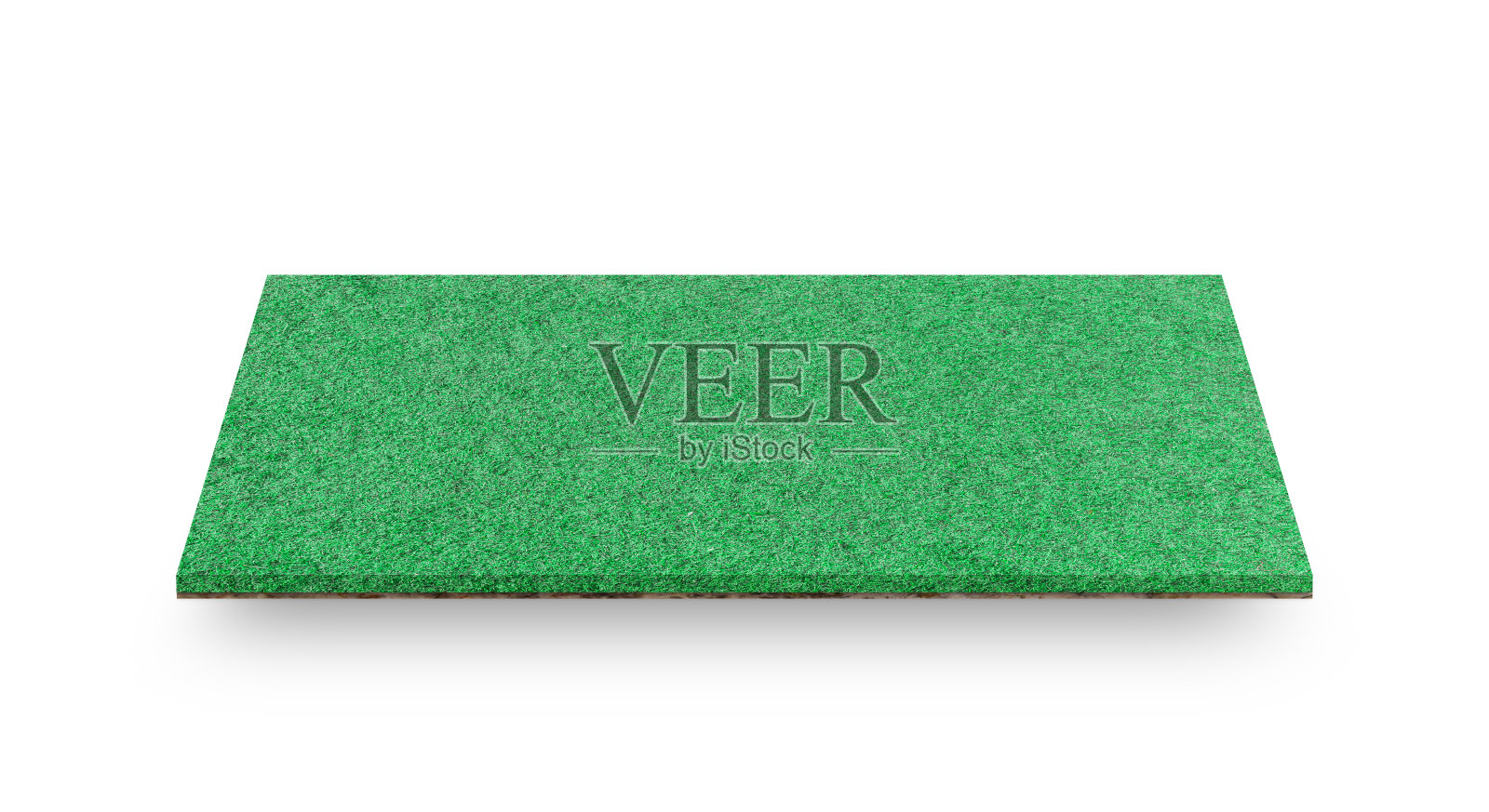 绿色的草地孤立在白色的背景上。剪切路径。以体育场馆为背景。照片摄影图片